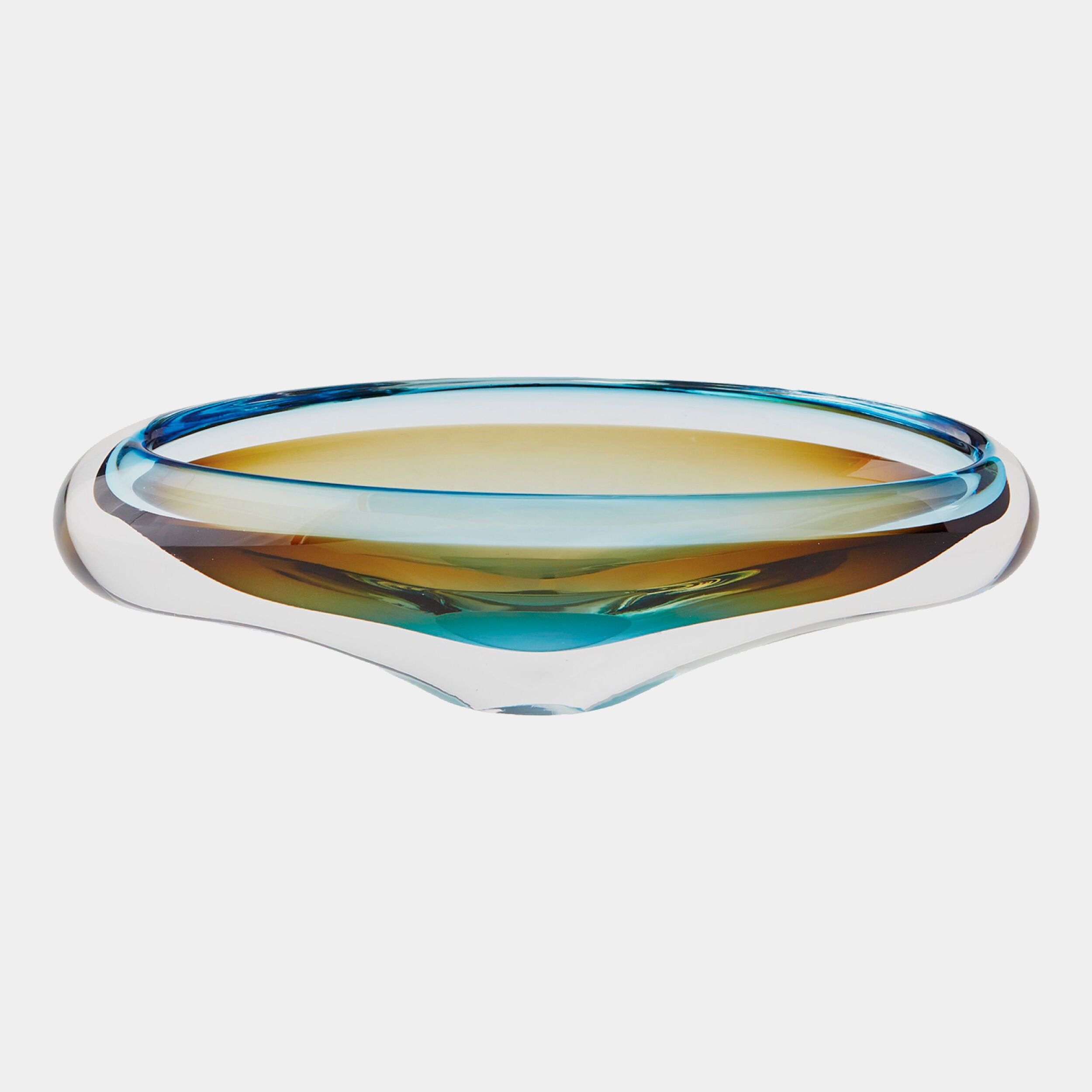 Canoe Bowl-Turquoise/Beige