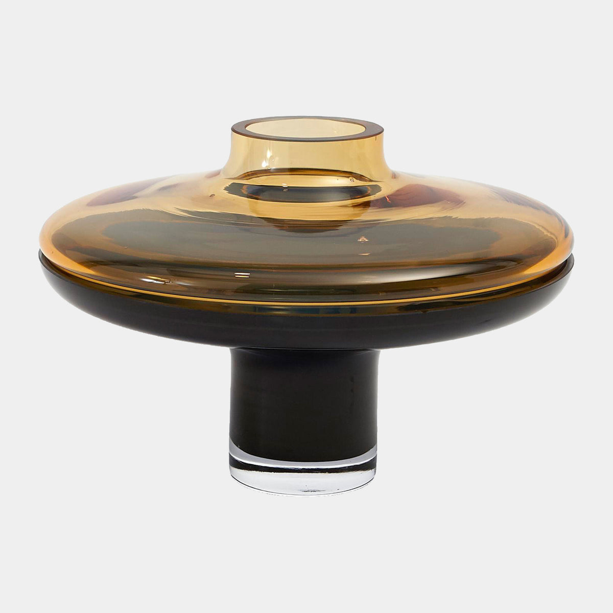 Drake Low Amber Over Cobalt Vase