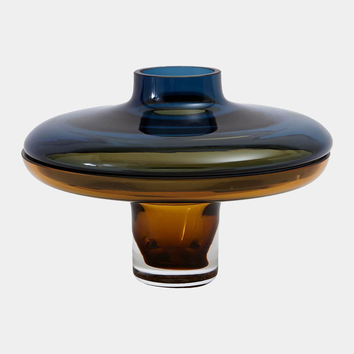 Drake Low Cobalt Over Amber Vase