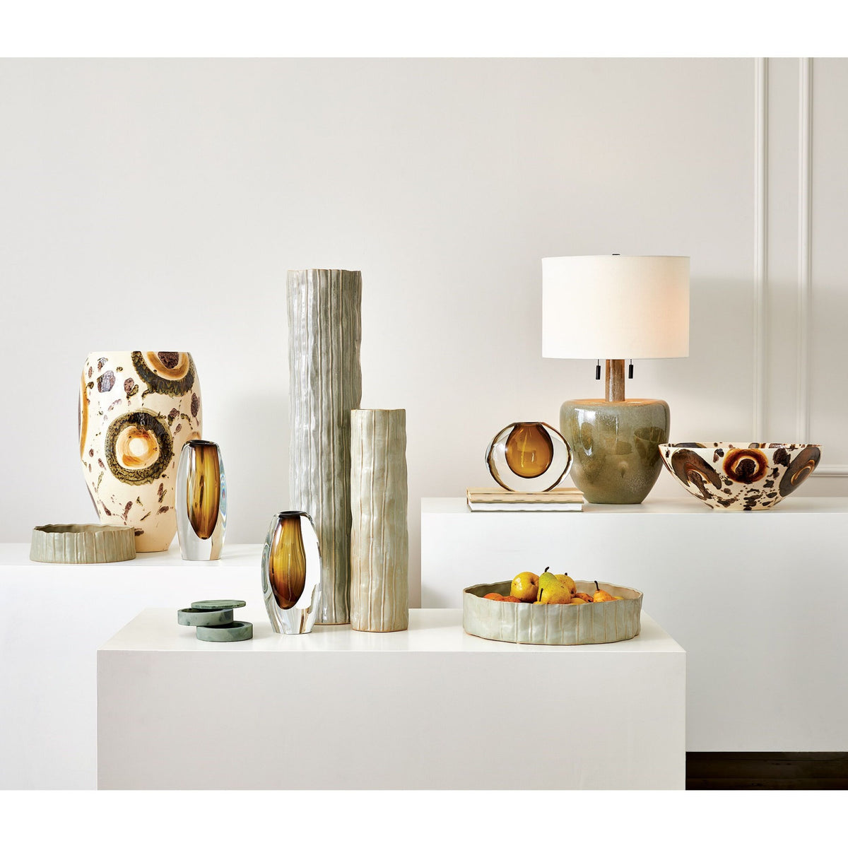 Offset Vase-Moss Green-Sm