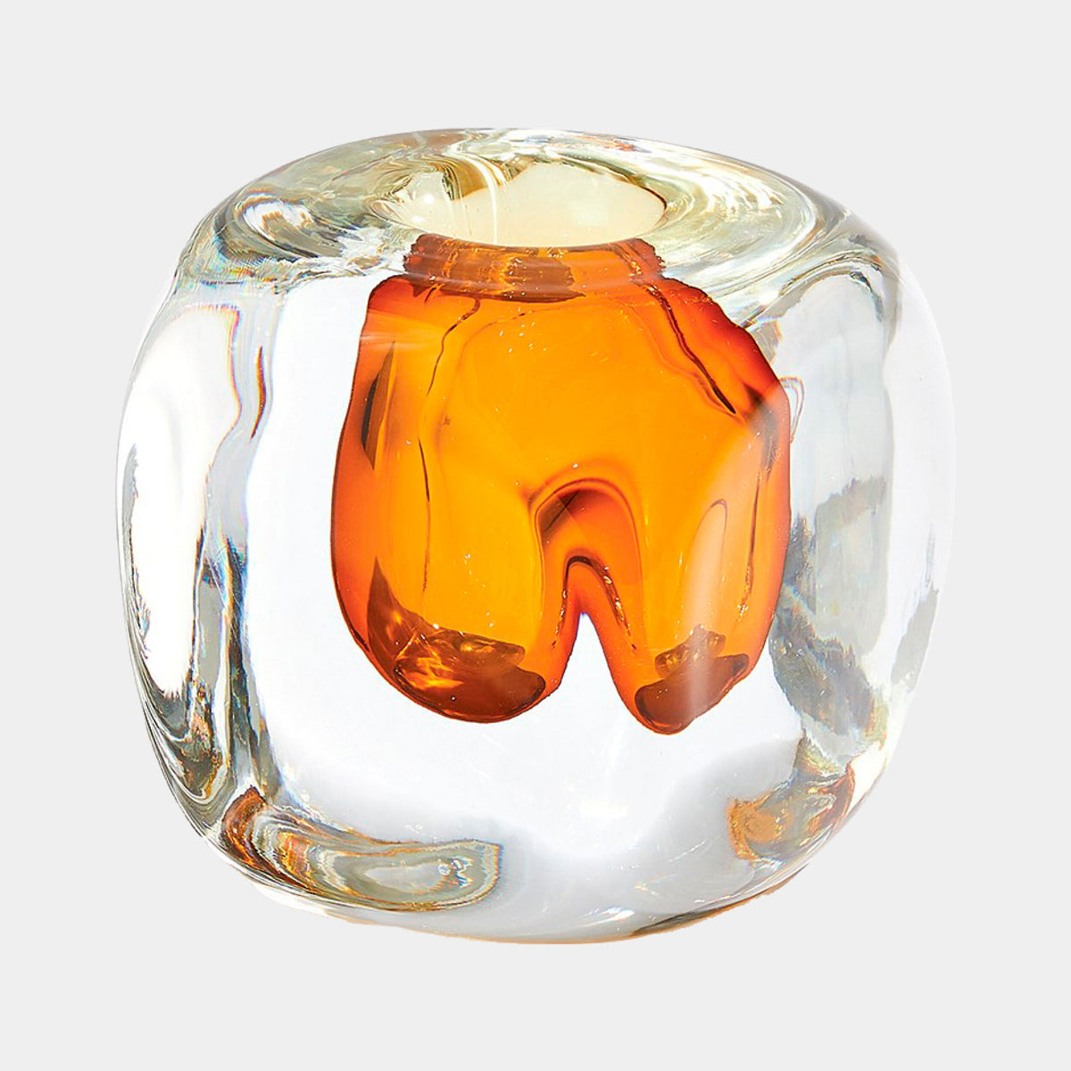 Basia Square Vase-Amber