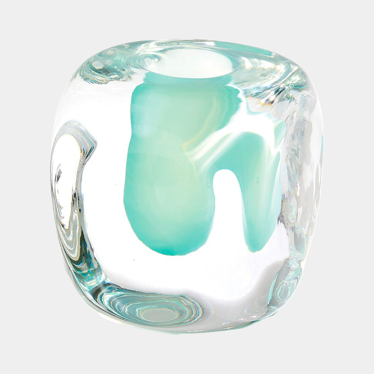 Basia Square Vase-Wintergreen