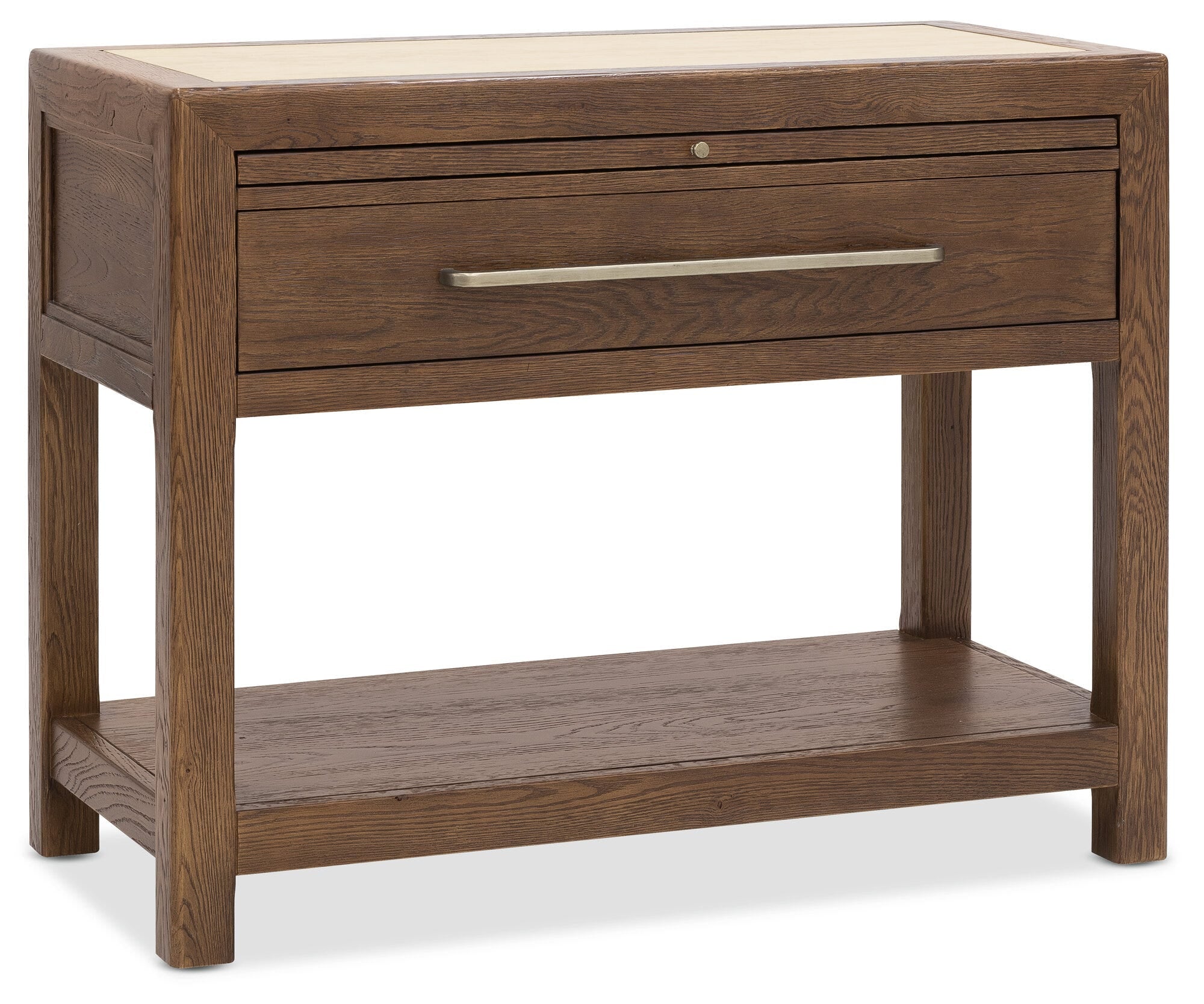 Driftwood One-Drawer Nightstand with Stone