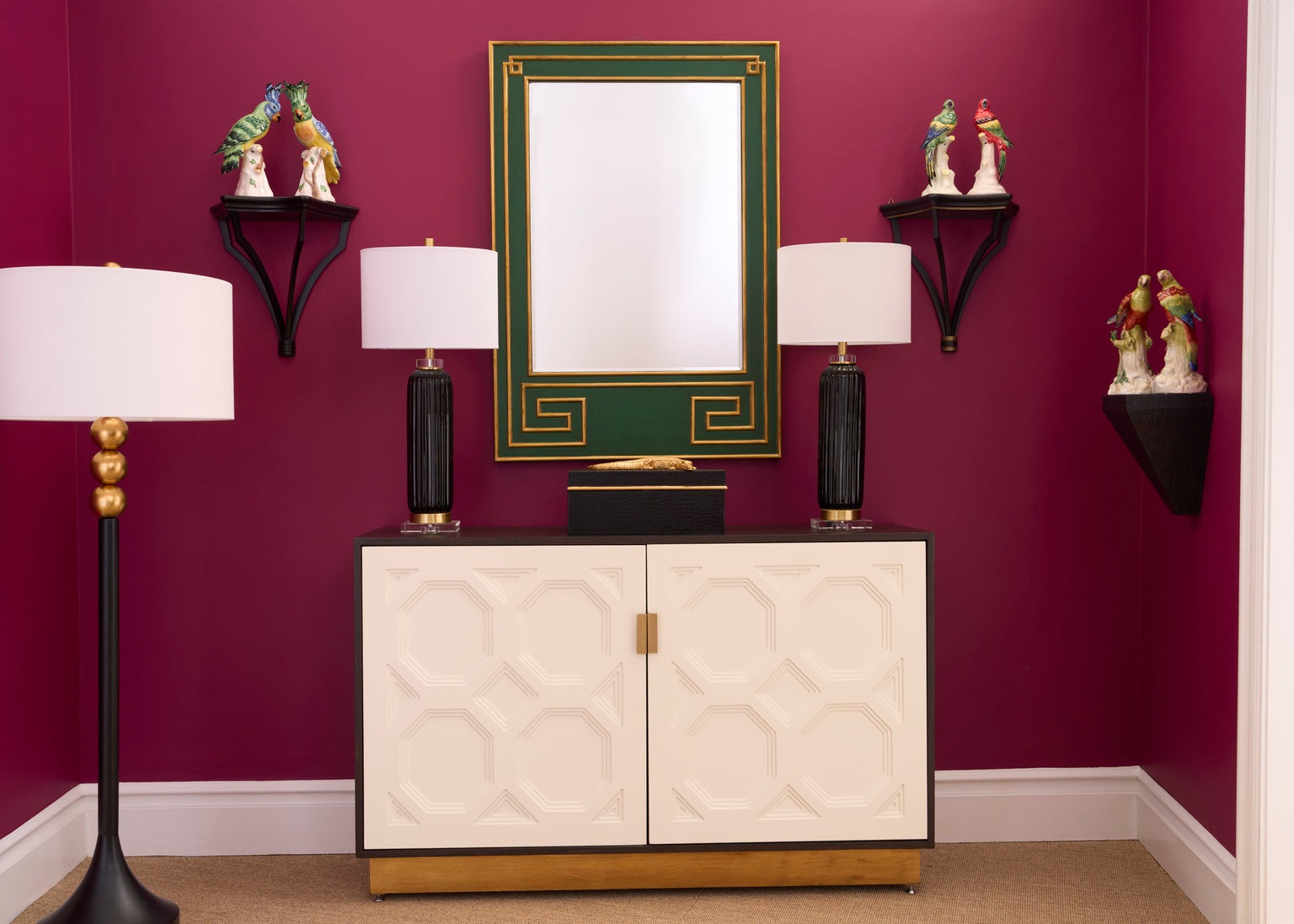 Greek Hall Mirror - Dark Green in 46.5 / Wood - Chelsea House