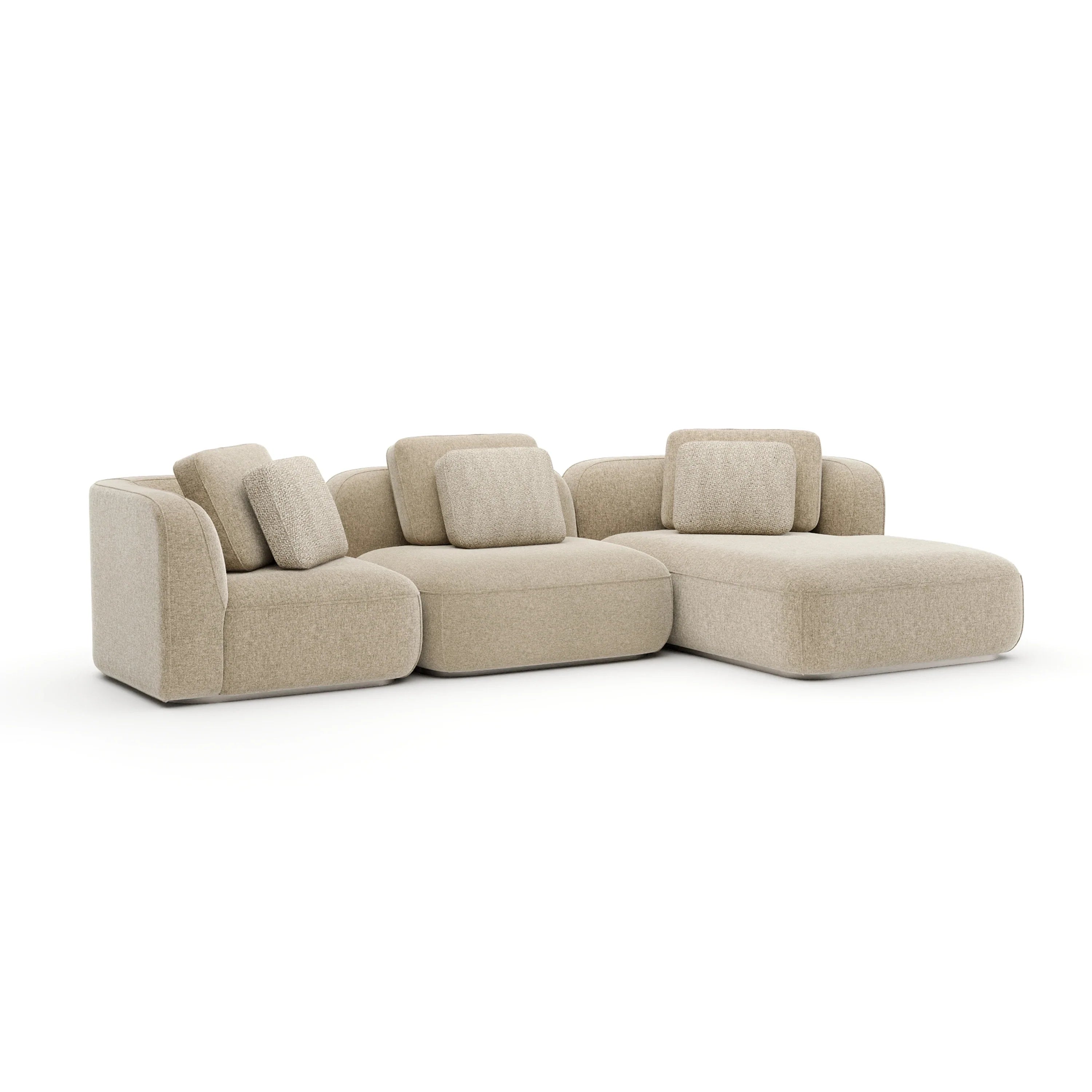 Sasso Right Chaise Sec Large - Oatmeal - Sectionals by Caracole