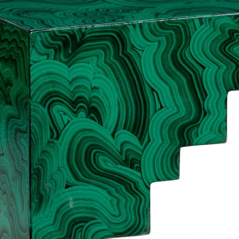 Malachite Cut Corner Table in Malachite / Wood - Chelsea House