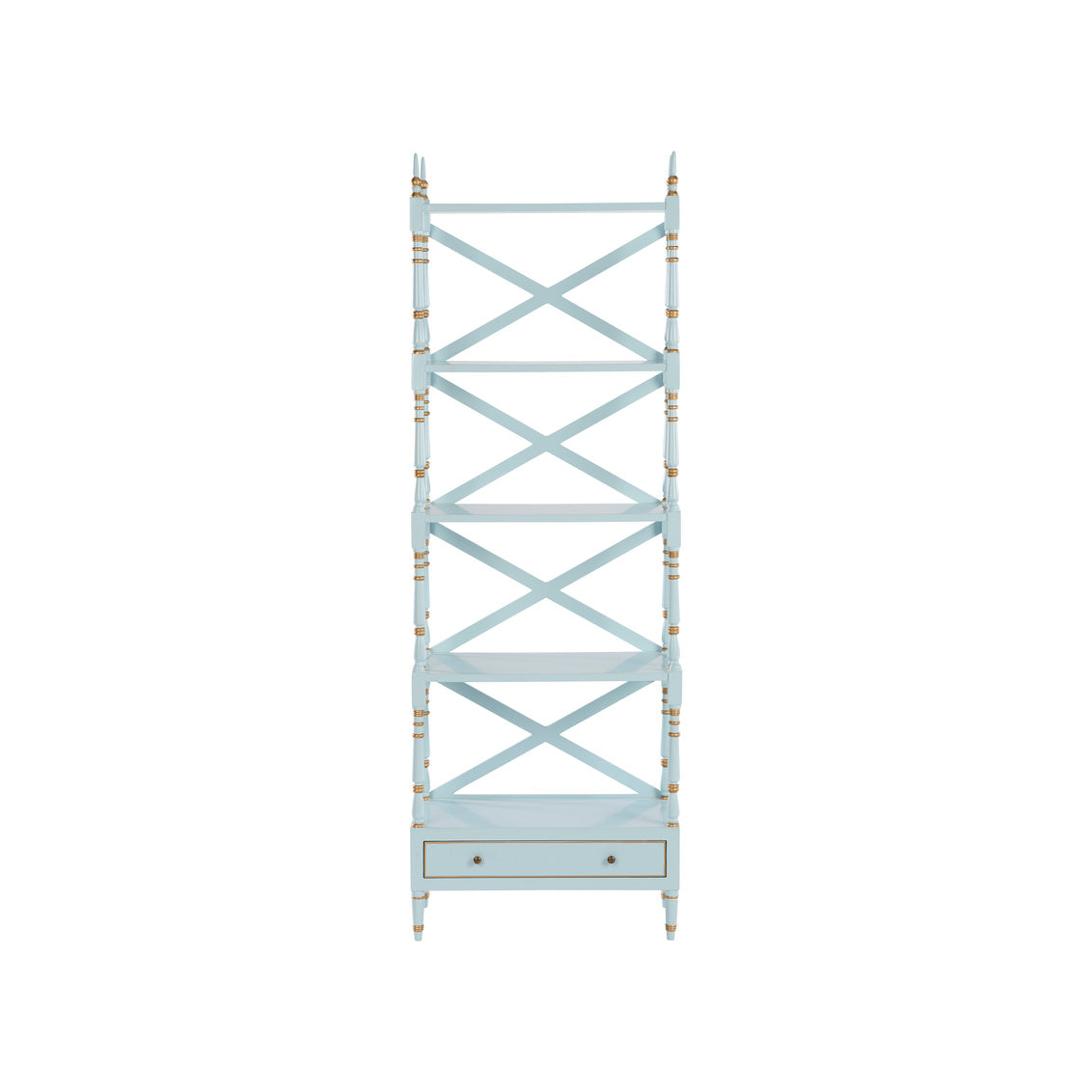 Carnaby House Bookcase - Blue in Light Blue/Gold / Wood - Chelsea House