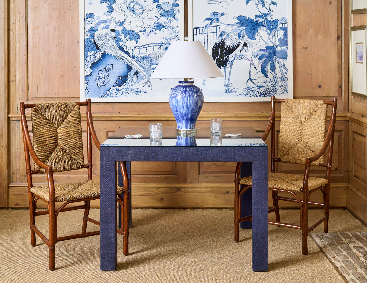 Blue And White Asian Garden II in 51h x 35w x 1.25d / Giclee - Chelsea House