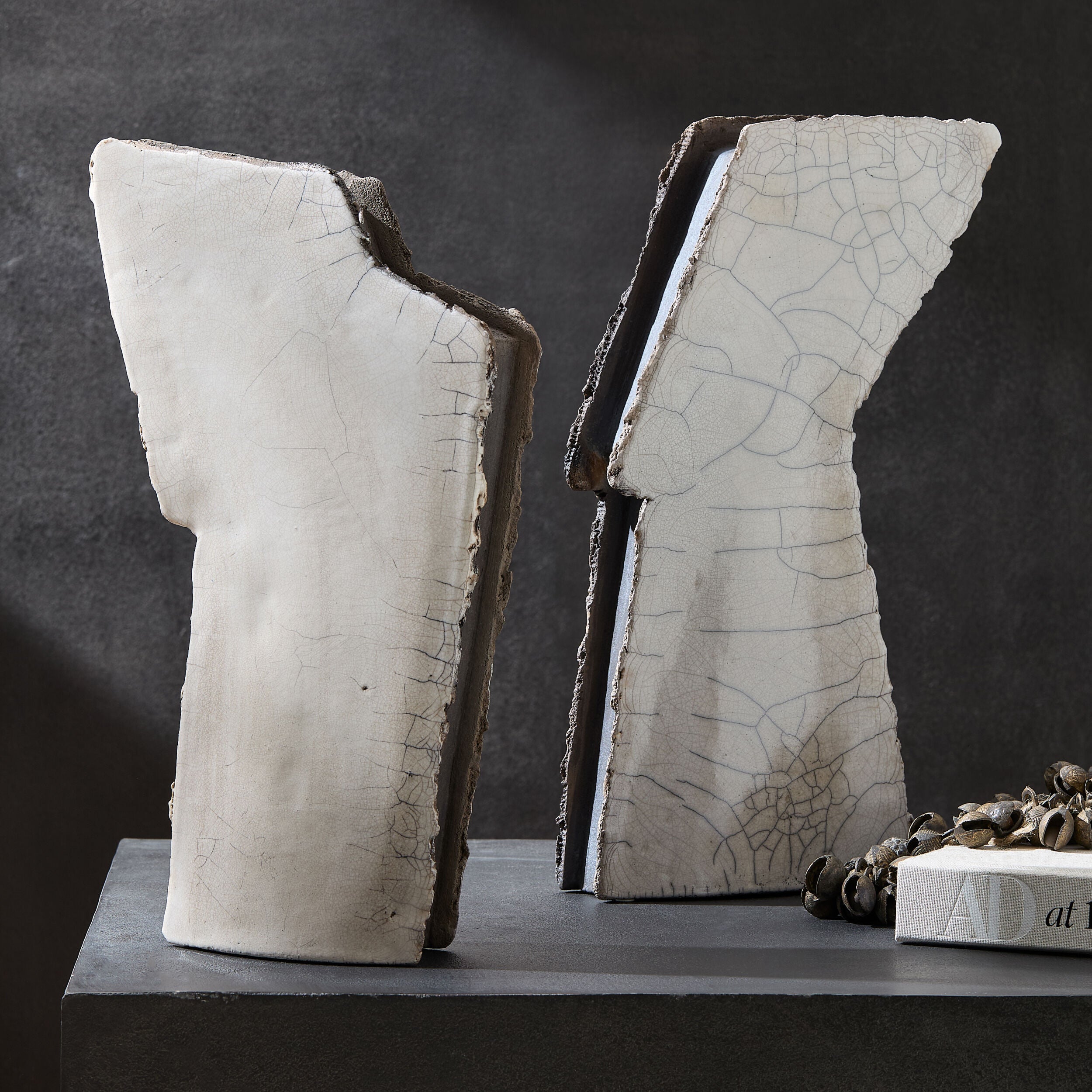 Wing Sculpture-Raku-Left