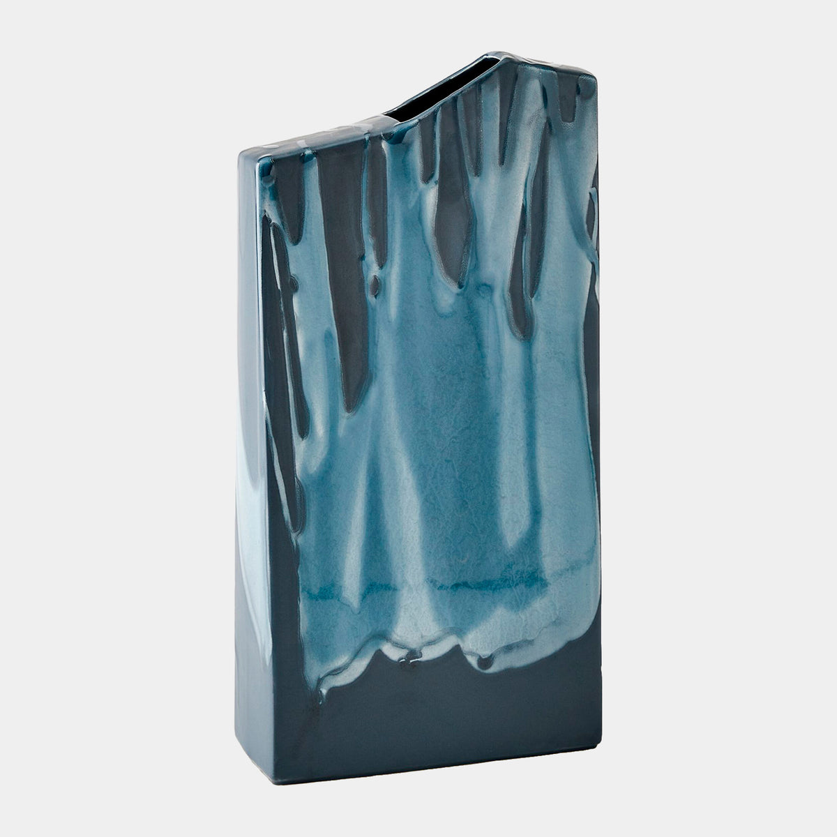 Caspian Column Splash Vase-Reactive Blue-Sm