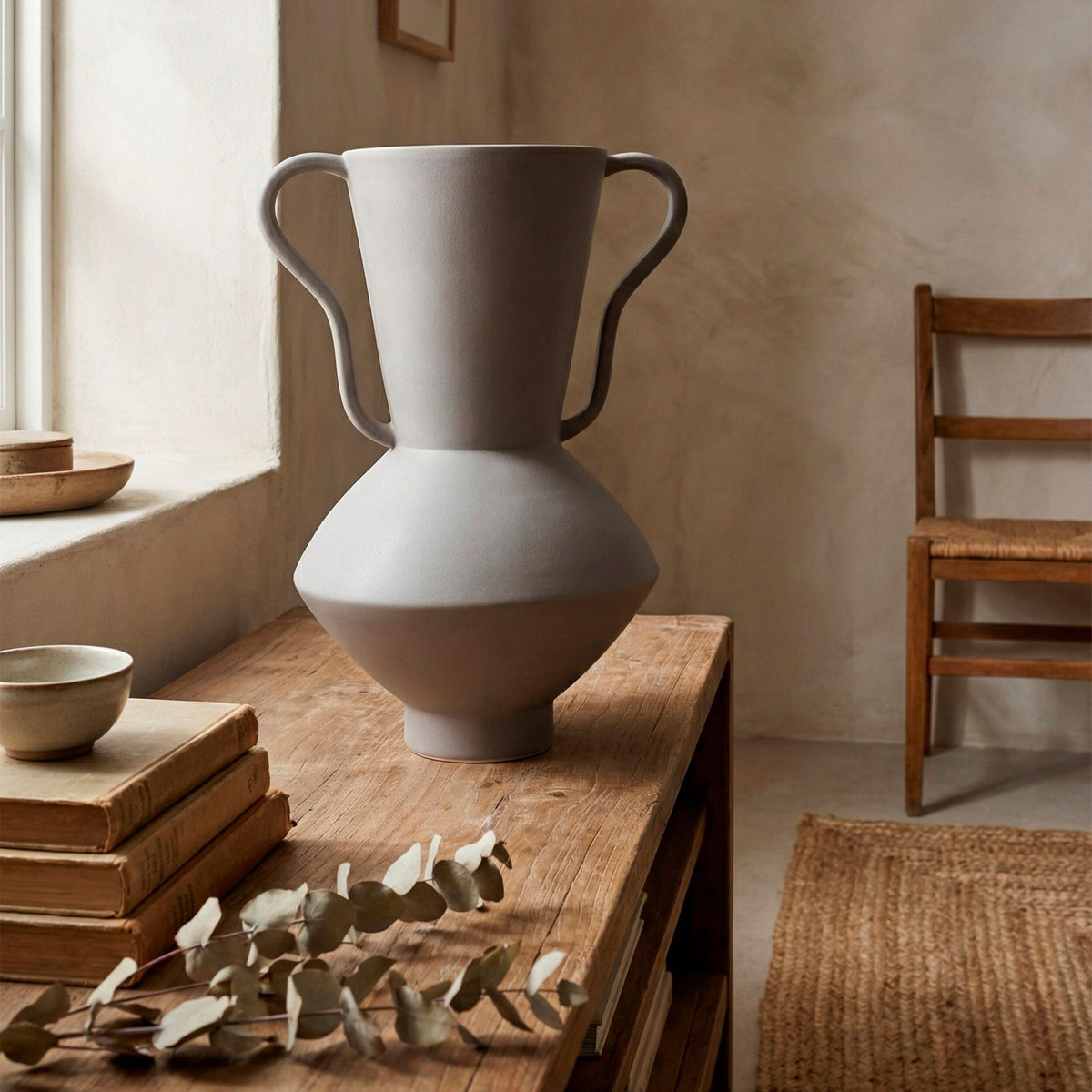 Ruffle Vase-Handles-Clay