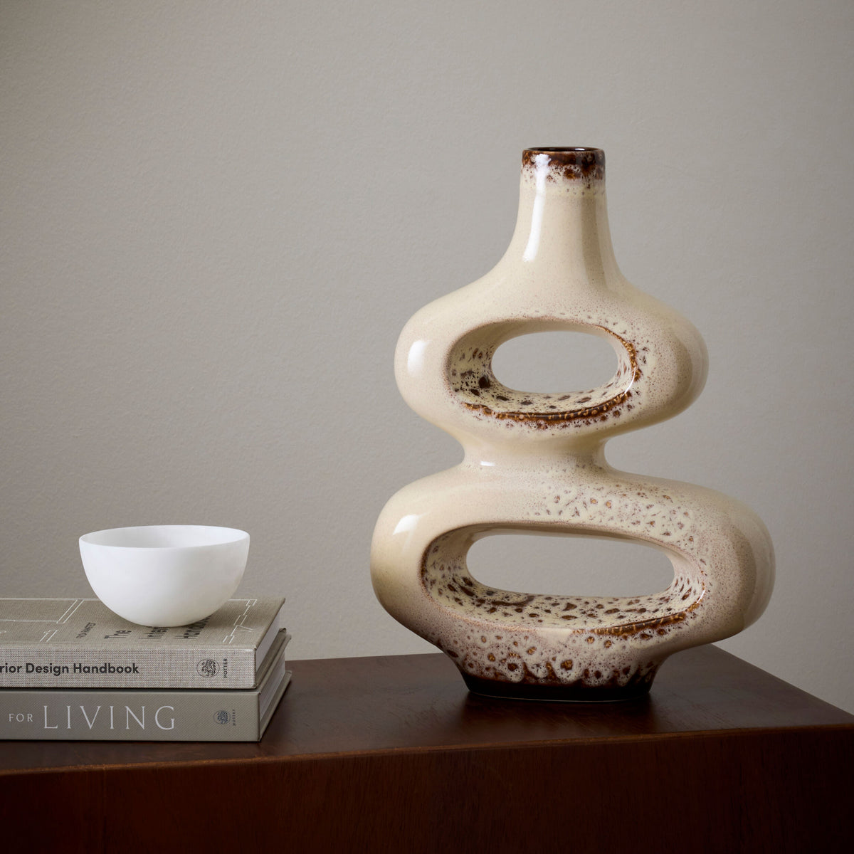Token Vase-Beige Splotch-Med