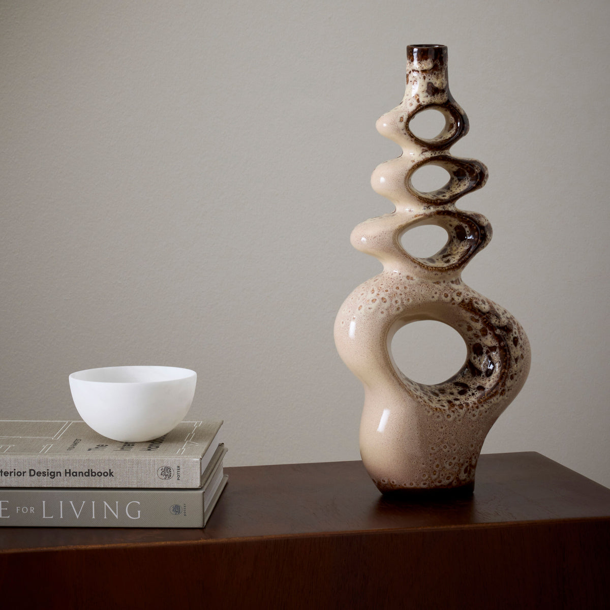 Token Vase-Beige Splotch-Sm