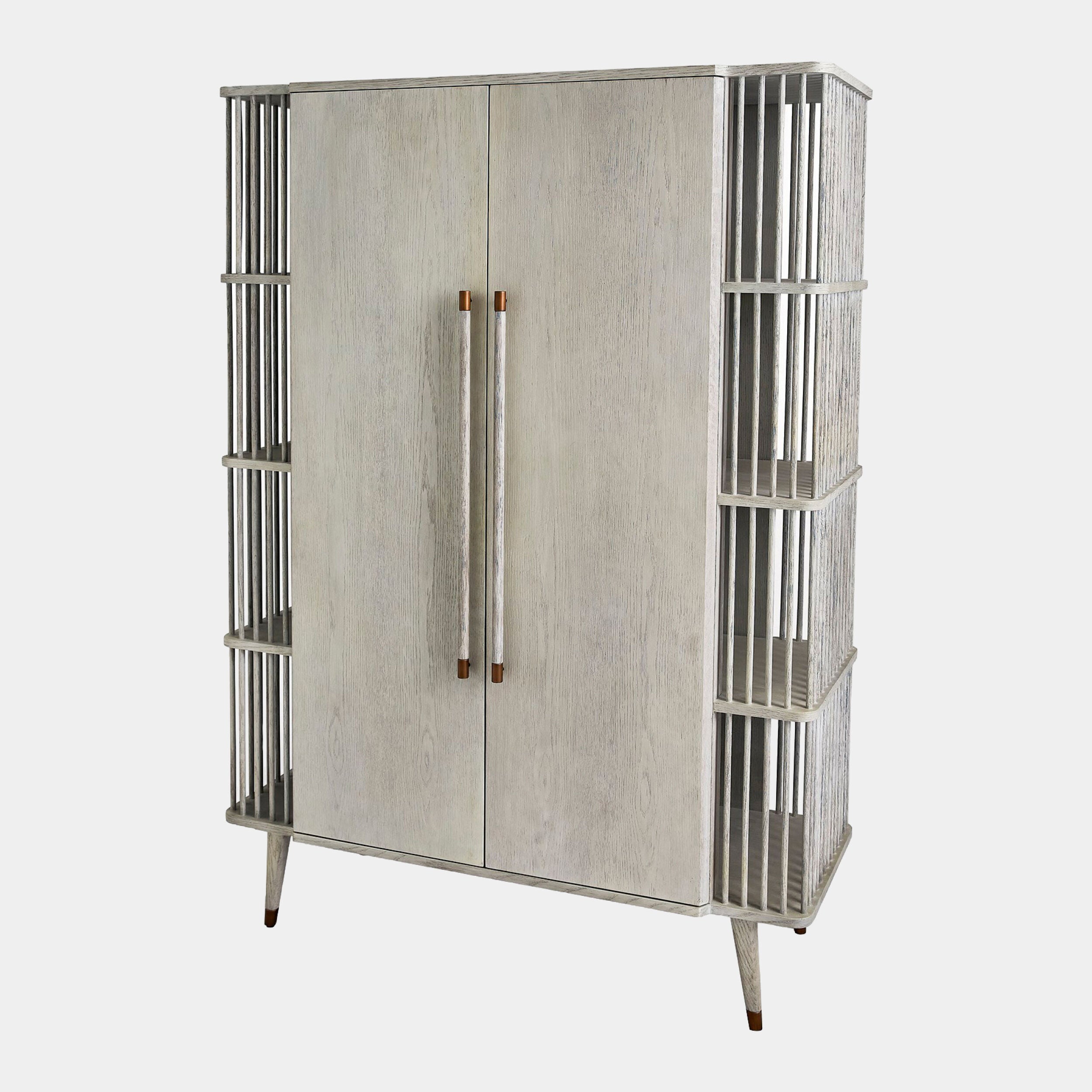 Arbor Tall Cabinet-Whitewashed Finish