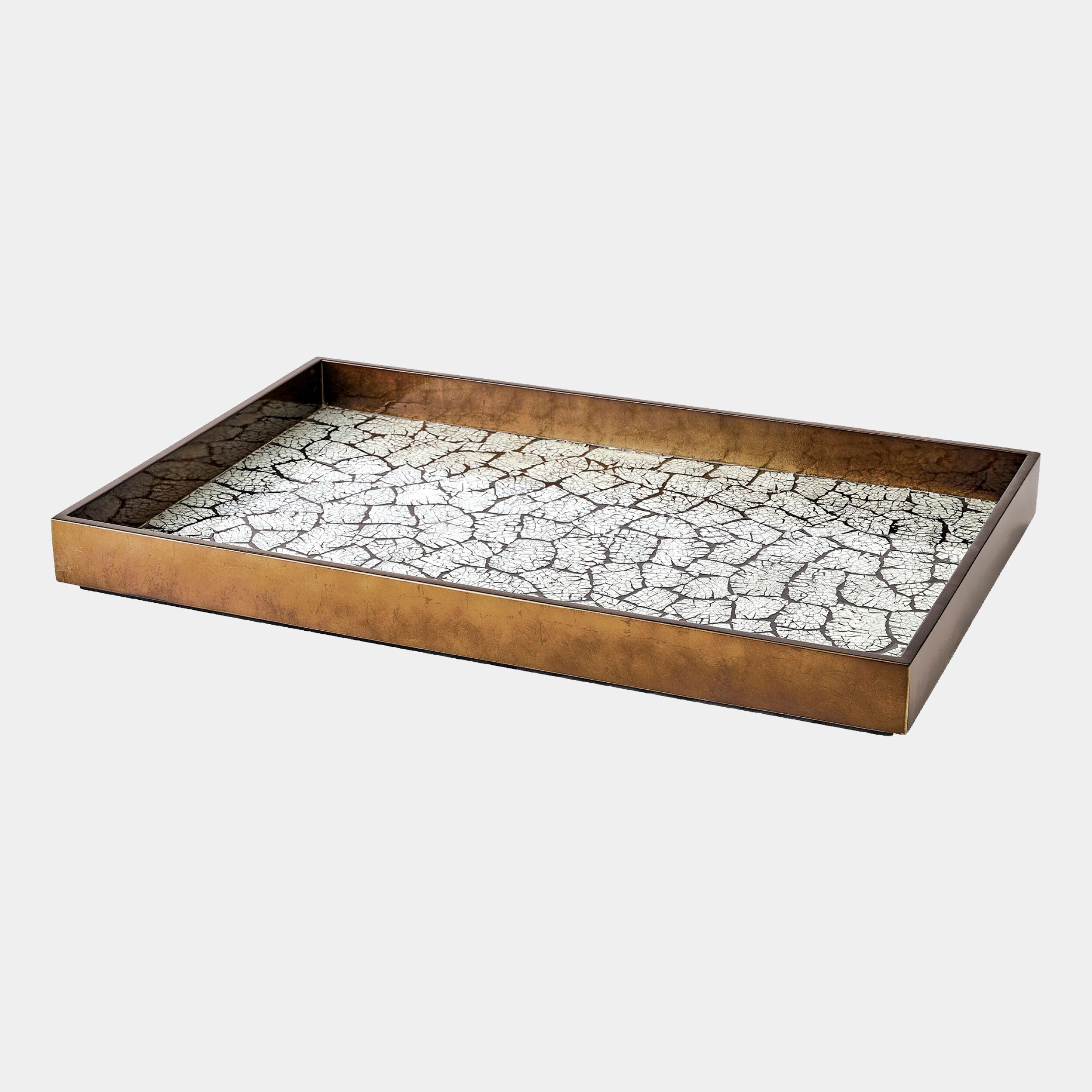Sandler Eggshell Tray-Antique Gold Leaf-Lg