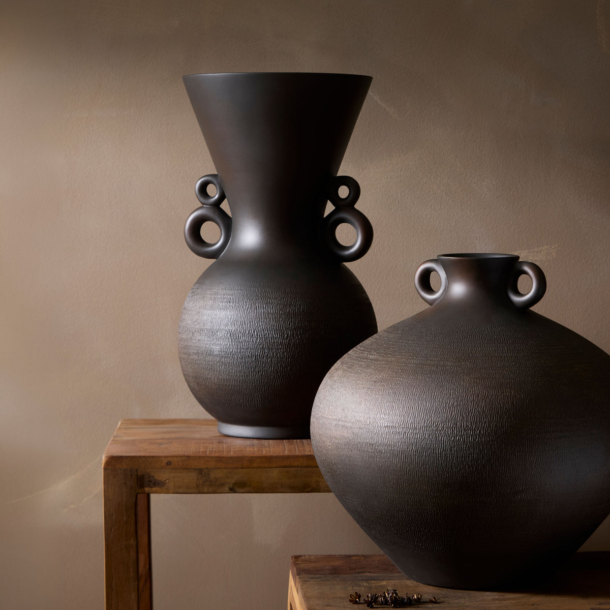 Ovid-Double Handle Vase-Oxide Texture
