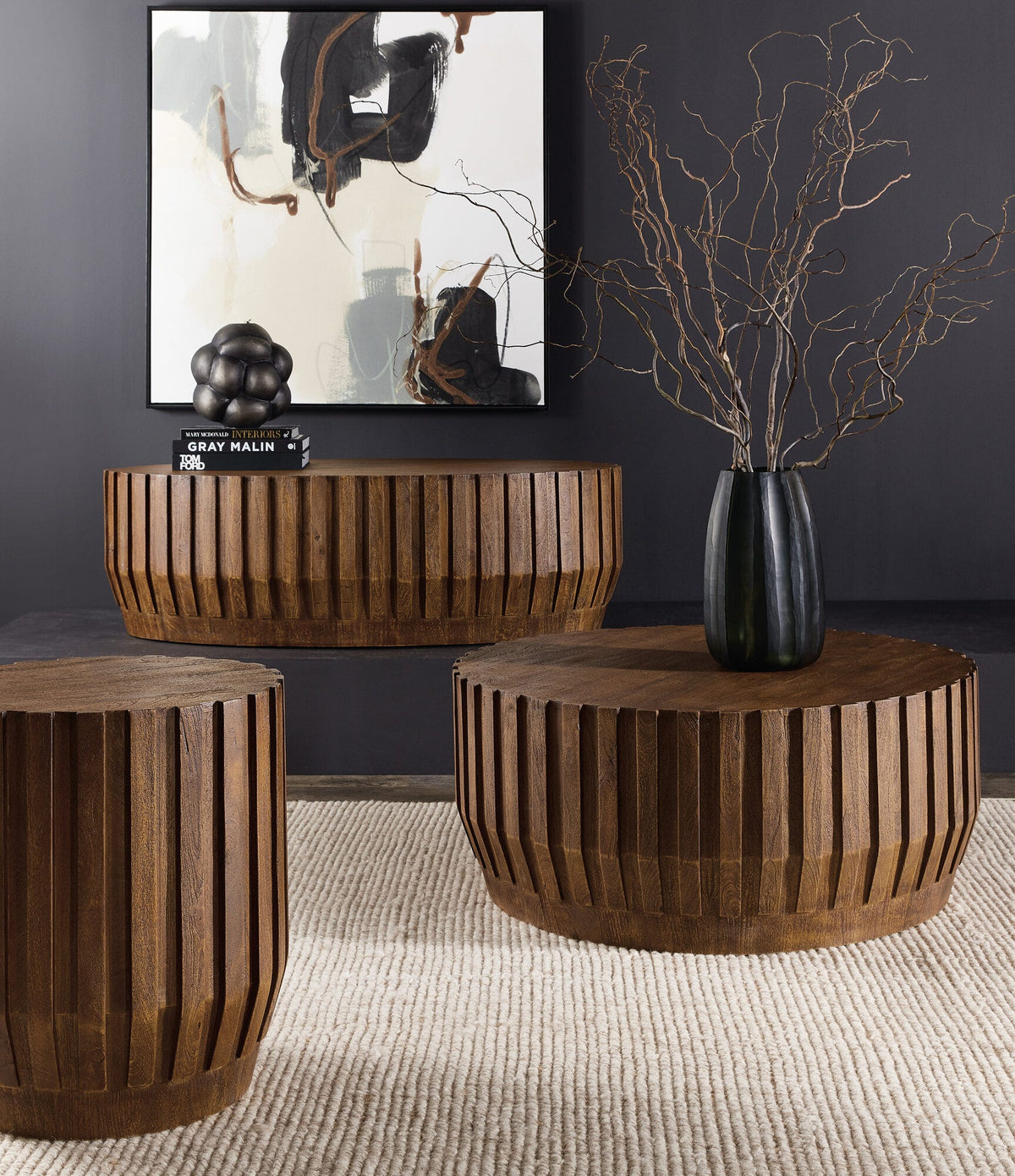 Commerce and Market Gears Round Cocktail Table