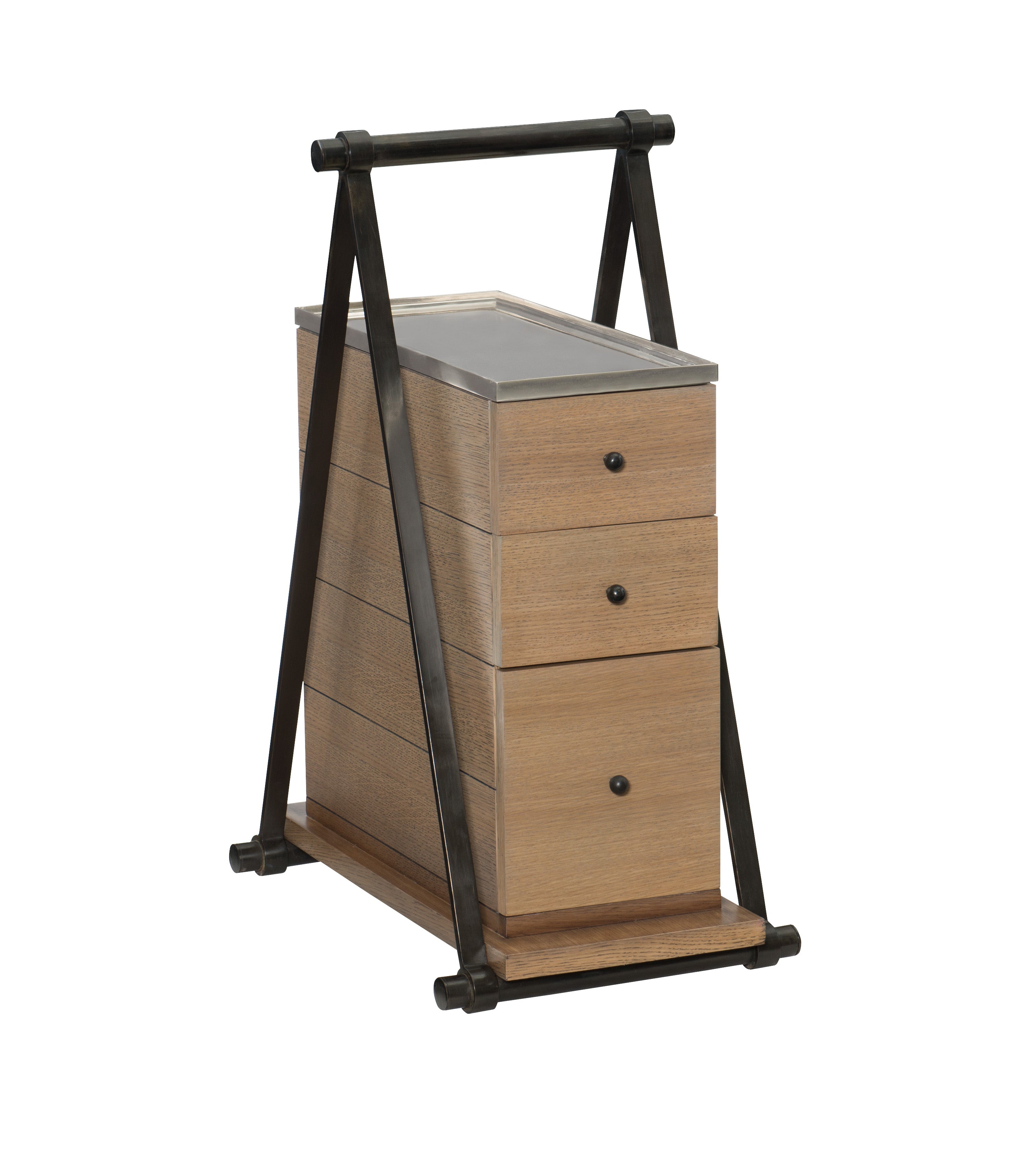 CARRIAGE TABLE in Oak Veneers, Oak Solids, Metal - Hickory Chair