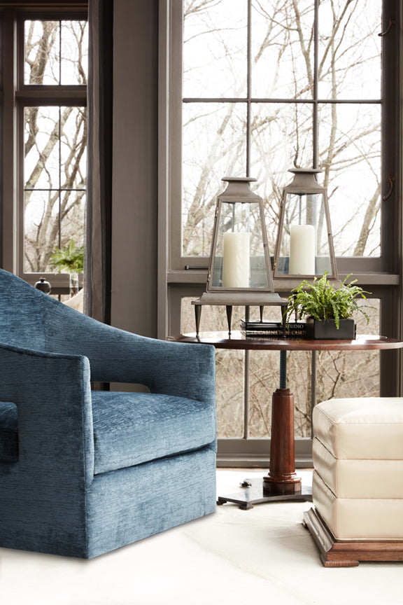 TRIAD COCKTAIL/SIDE TABLE in Walnut Veneers, Walnut Solids, Steel - Hickory Chair