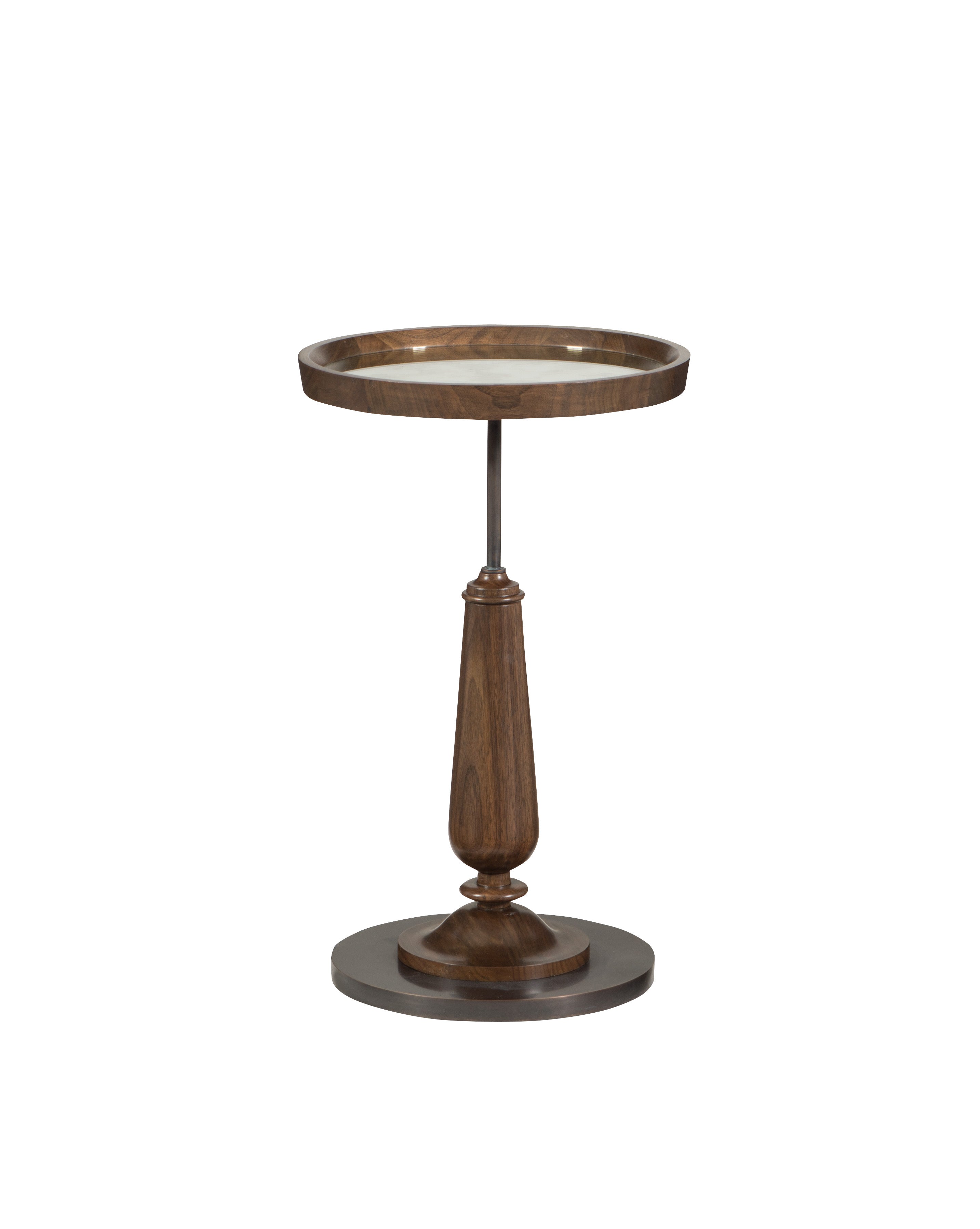 DIAD DRINK TABLE in Walnut Solids, Steel, Mirror - Hickory Chair