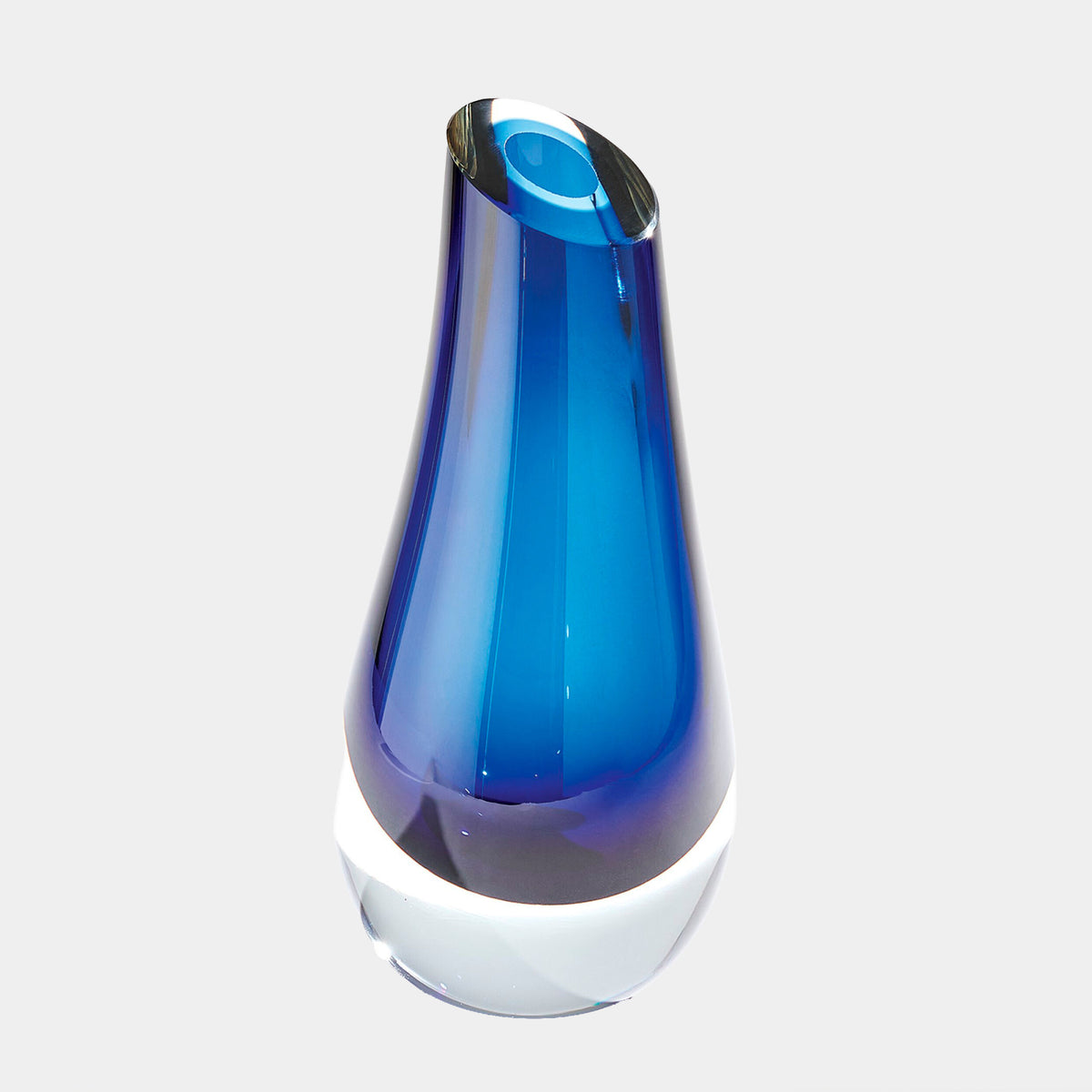 Slant Vase-Blue-Lg