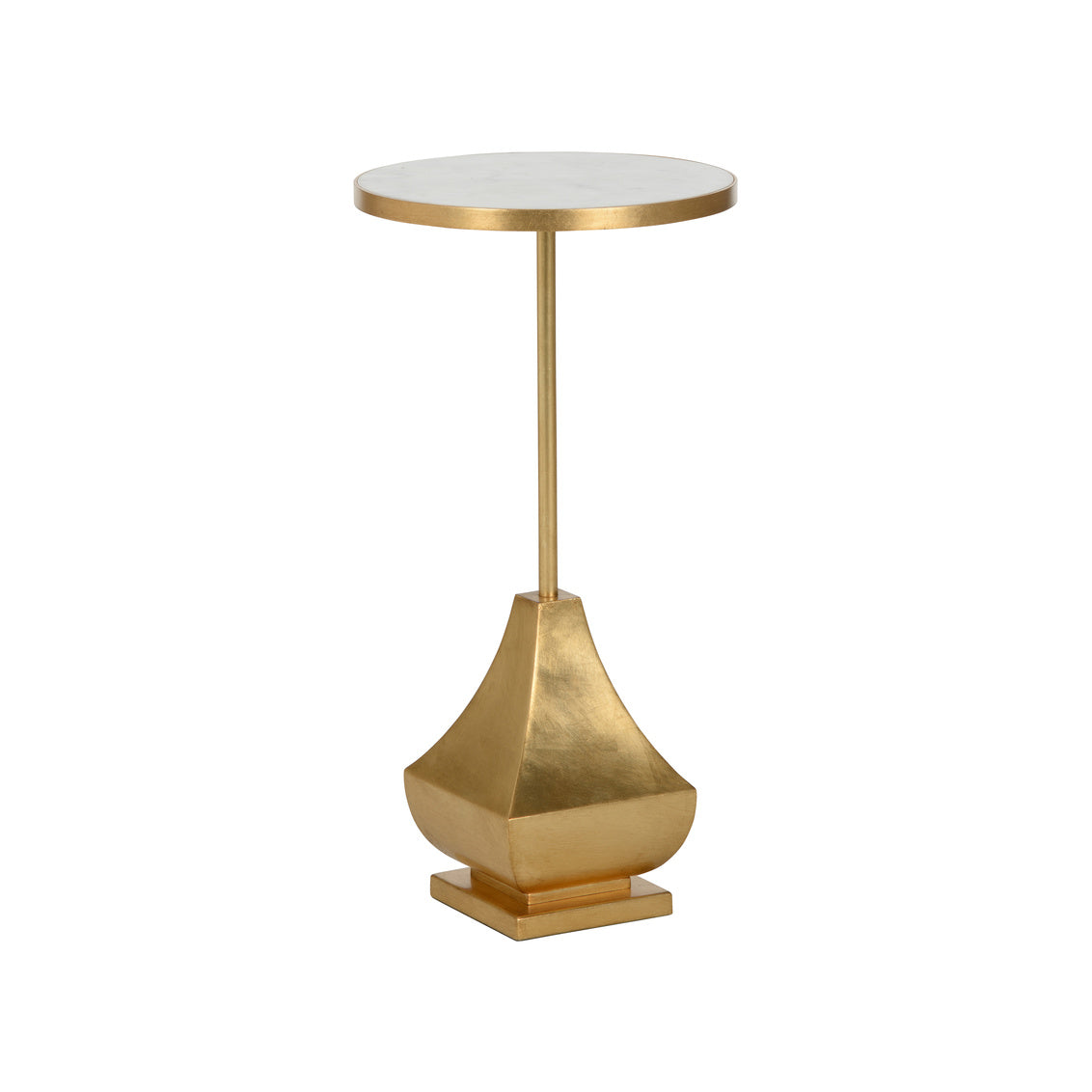 Essex Drinks Table - White Marble in 24 / Metal - Chelsea House