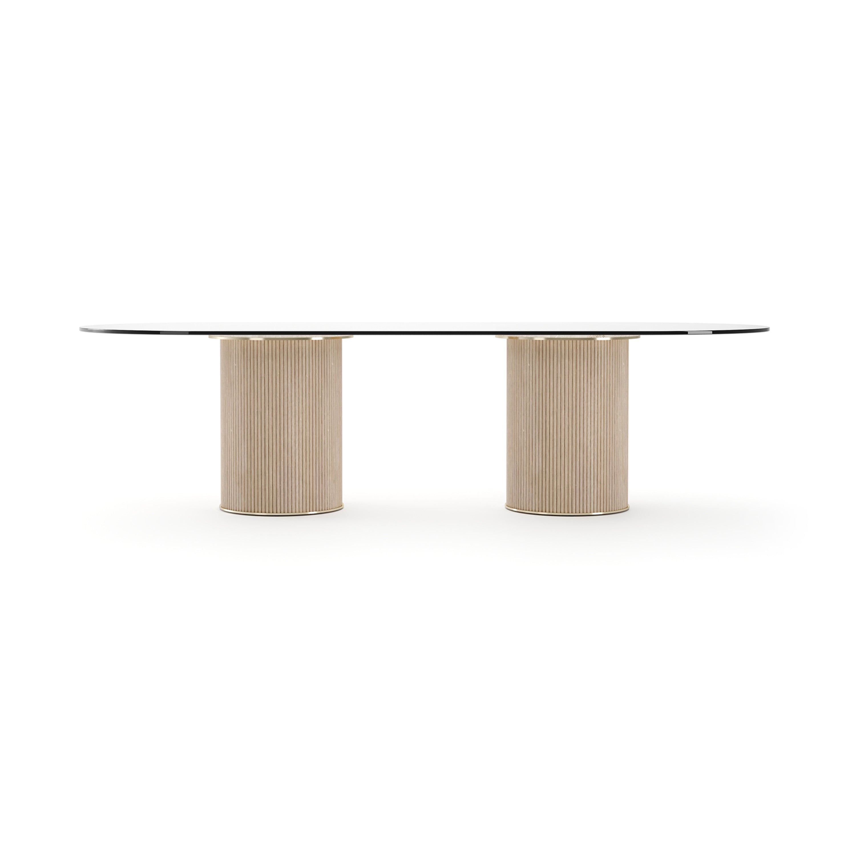 Rhythm Oval Glass Top Dining Table – Dining Tables by Caracole | Sutter & Vale