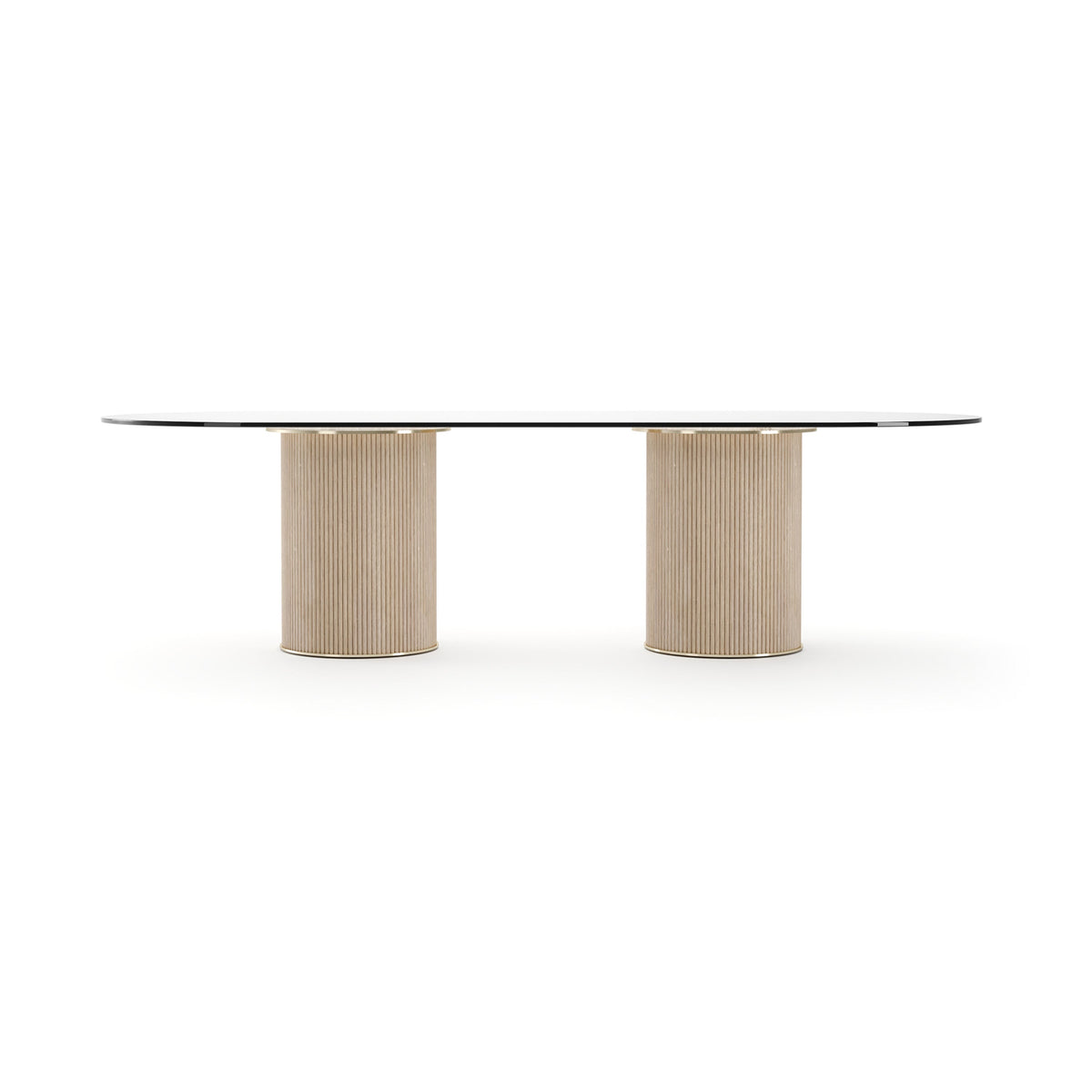 Rhythm Oval Glass Top Dining Table