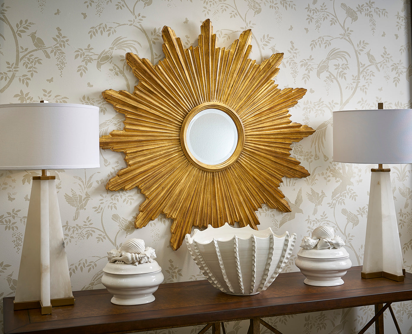 Alabaster Pyramid Lamp in Natural White / Alabaster - Chelsea House