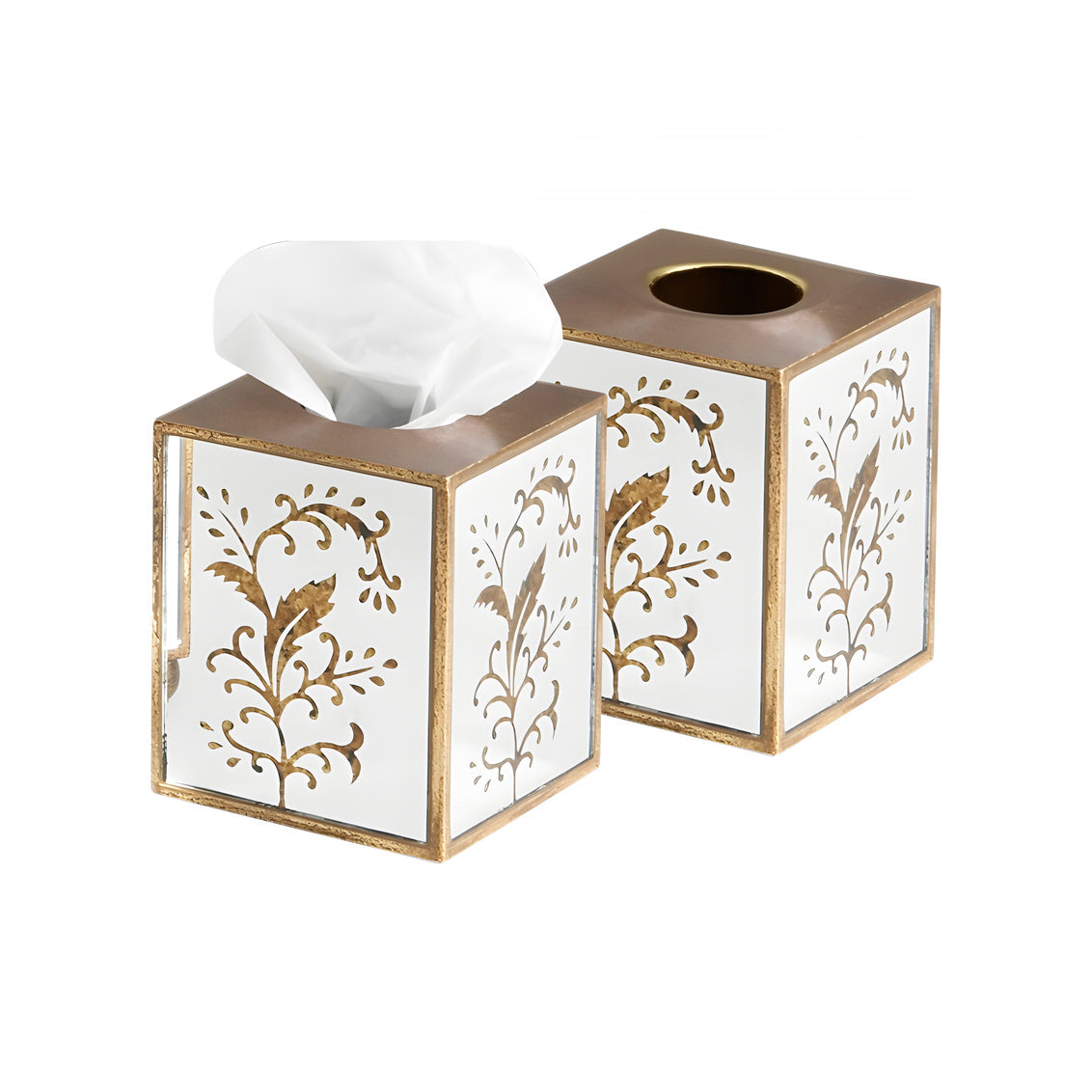 Madison Mirrored Tissue Box (Pr) in 6 / Mirror - Chelsea House