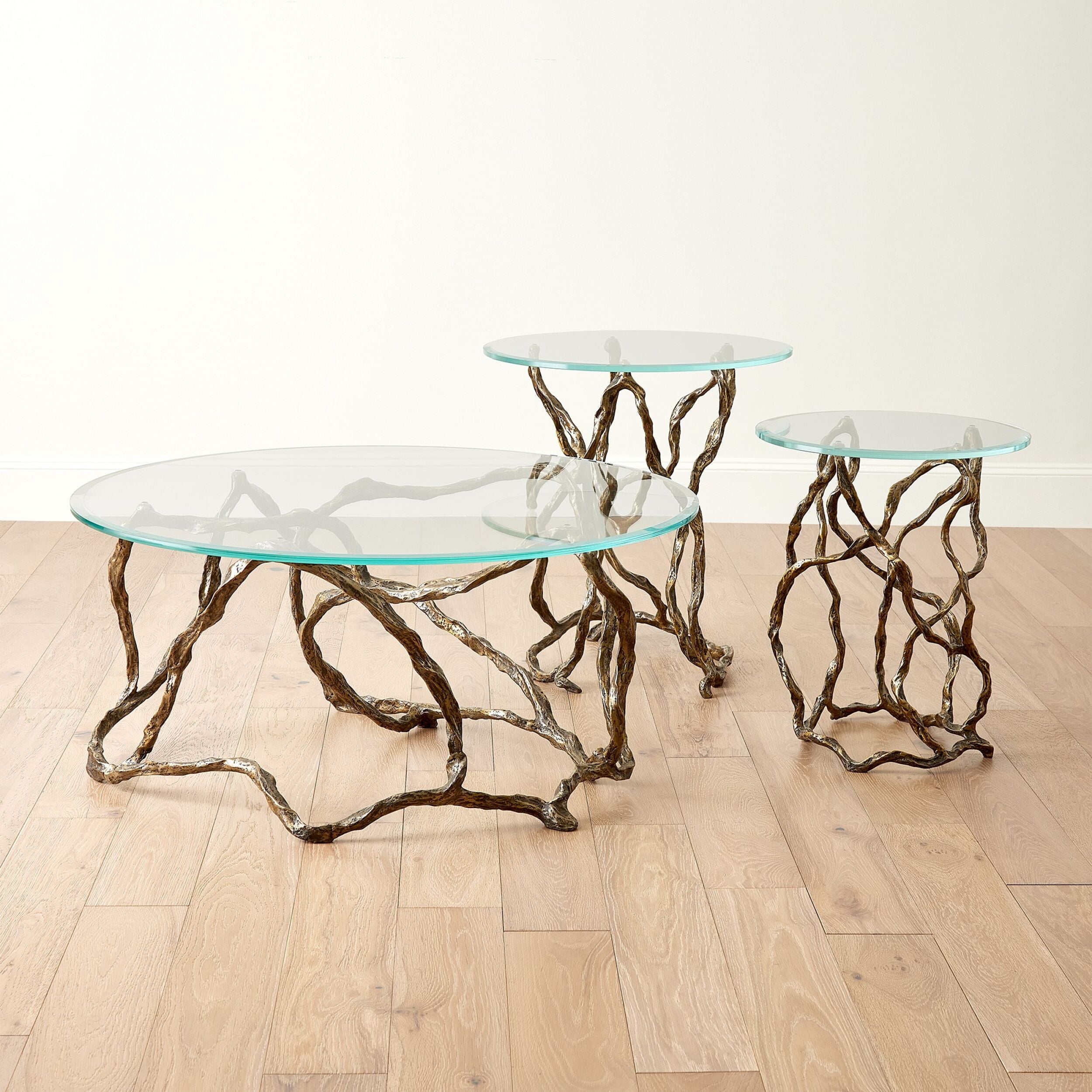 Twistwood Cocktail Table-Antique Brass