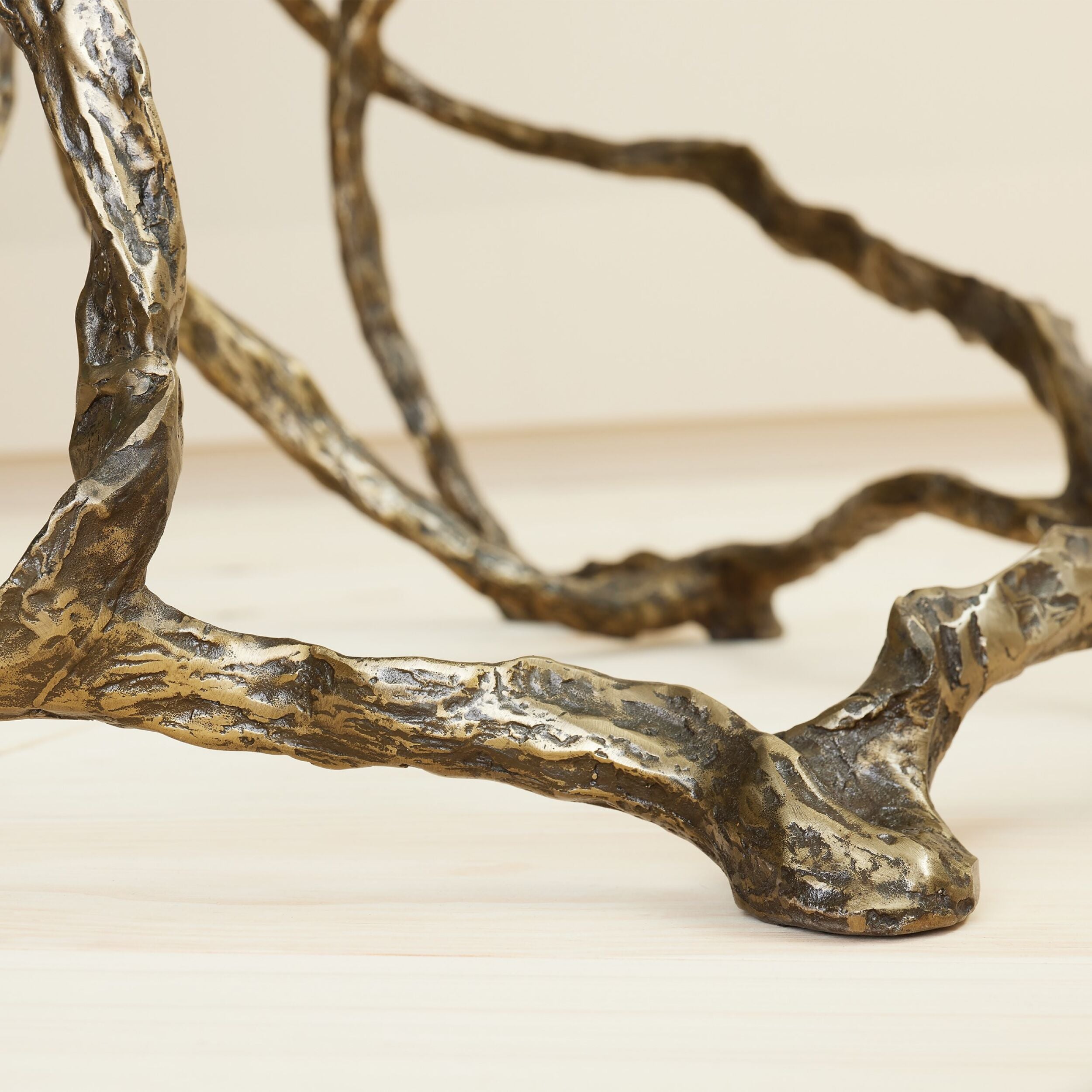 Twistwood Accent Table-Antique Brass