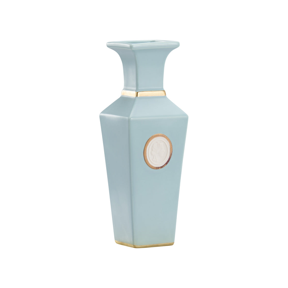 Intaglio Vase- Blue