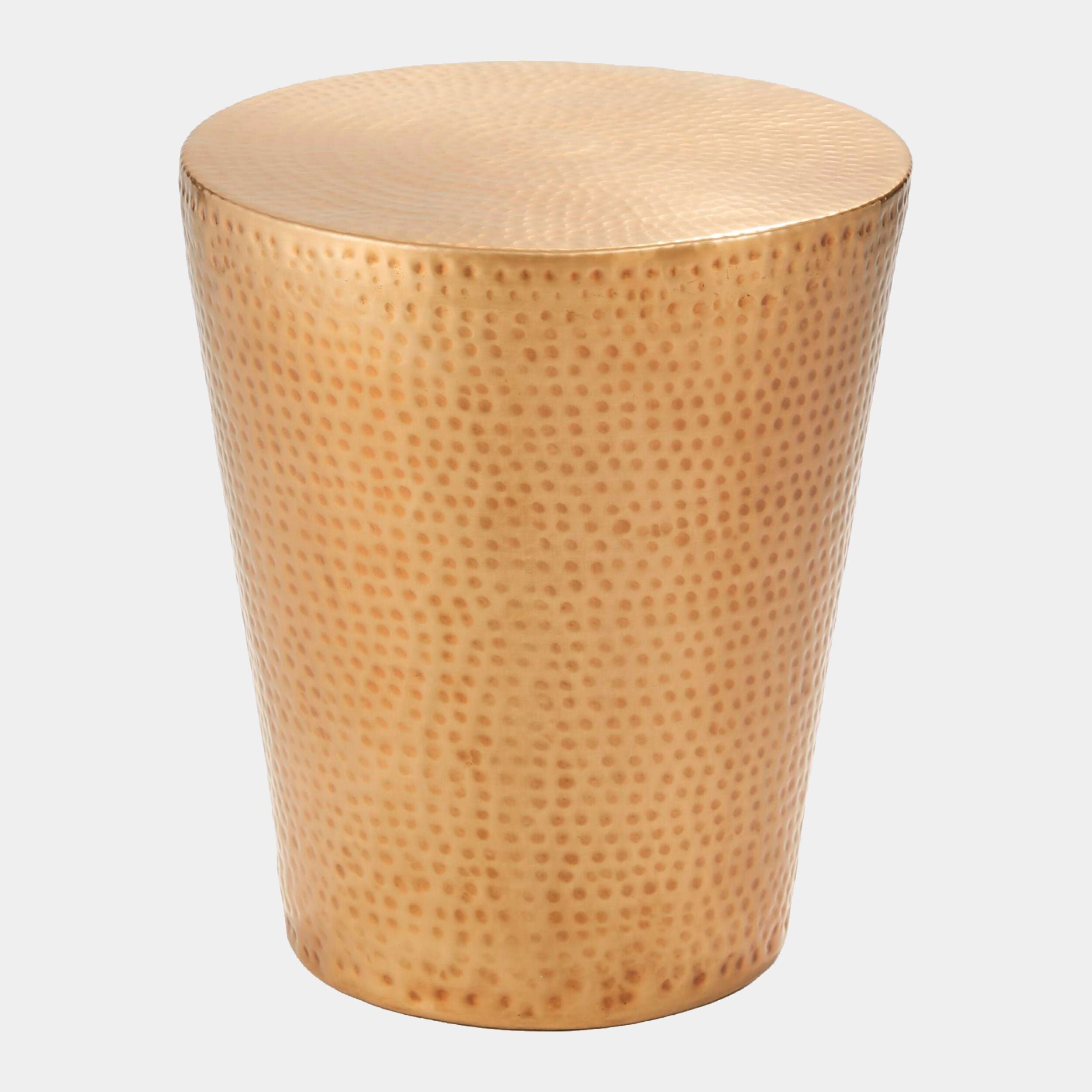 Izmir Hammered Side Table-Antique Brass