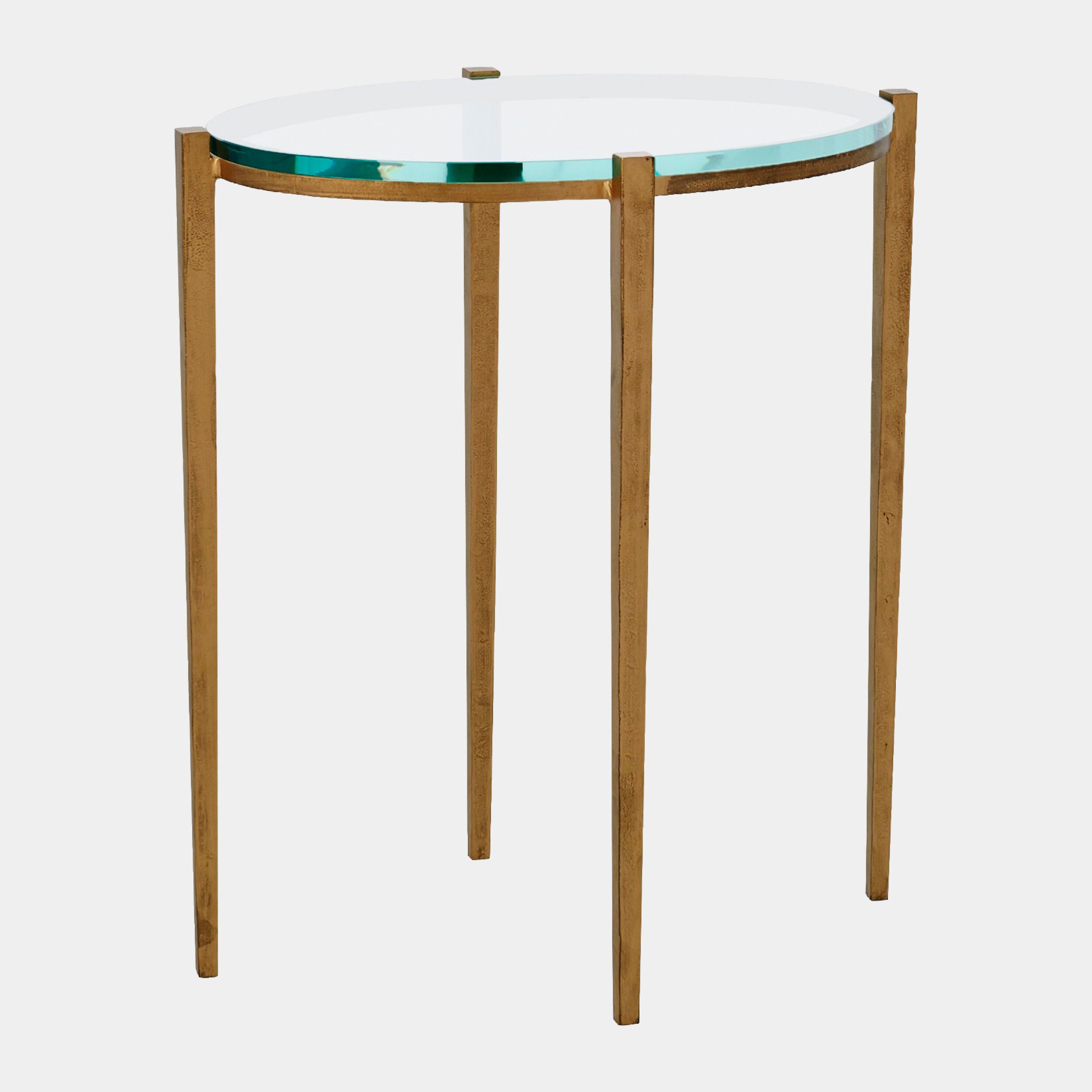 Pulcra Oval Accent Table-Antique Gold