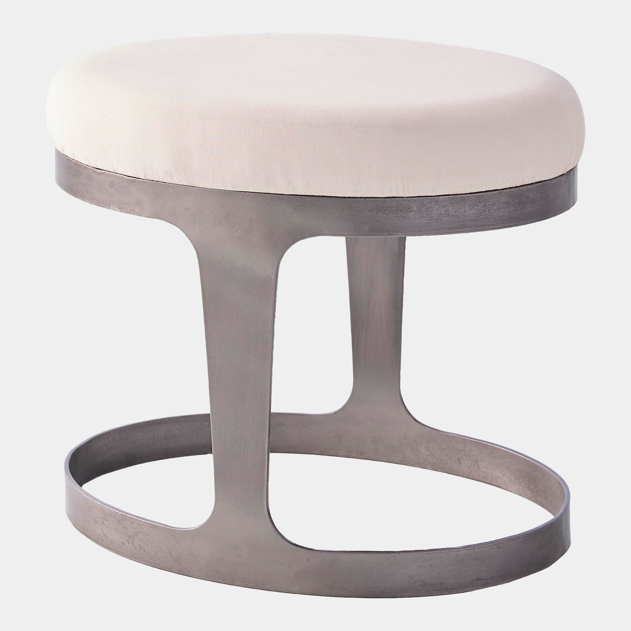 Oslo Stool-Iron w/Muslin Cushion