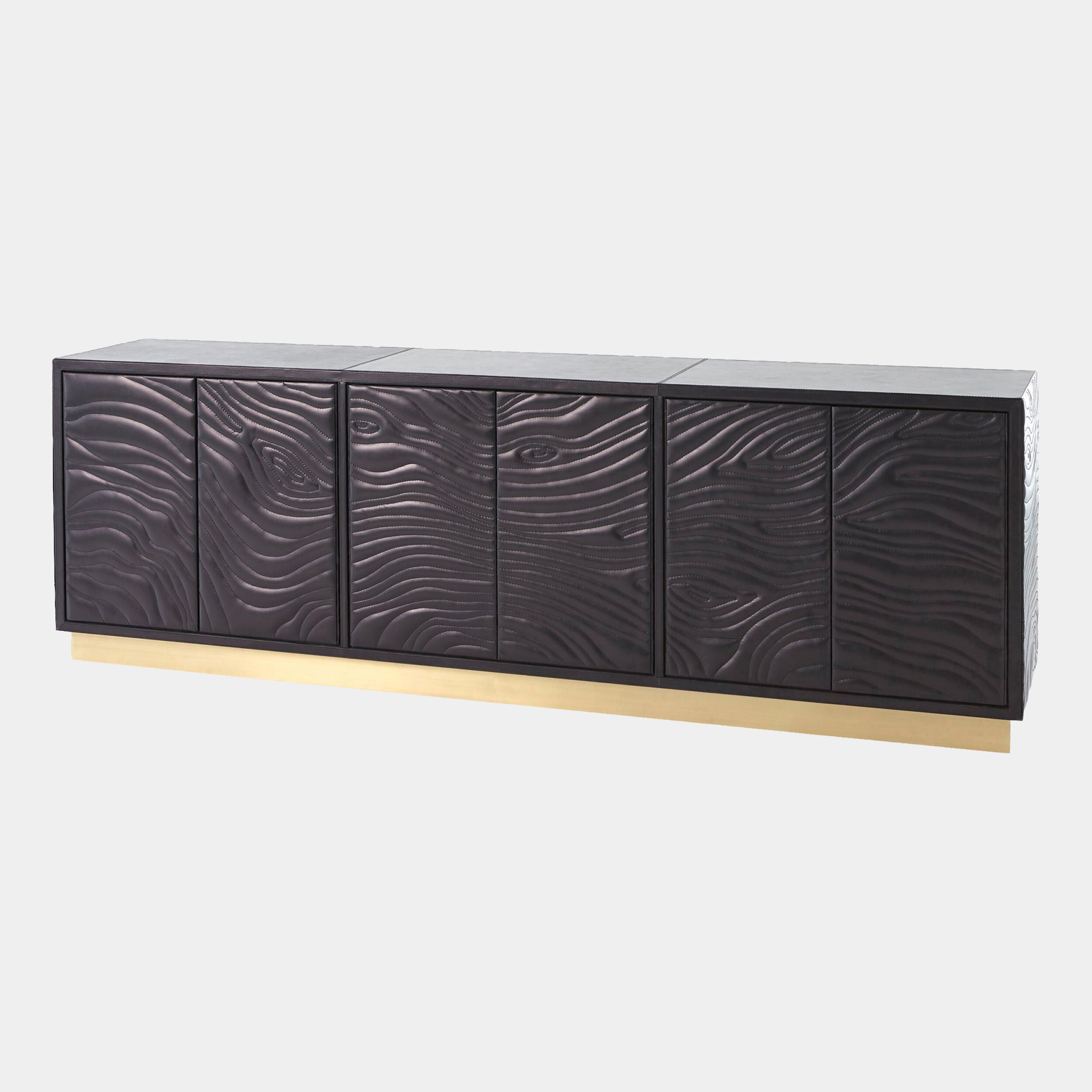Forest Long Cabinet-Charcoal Leather