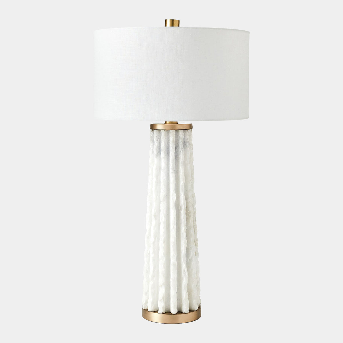 Quarry Table Lamp-White Marble