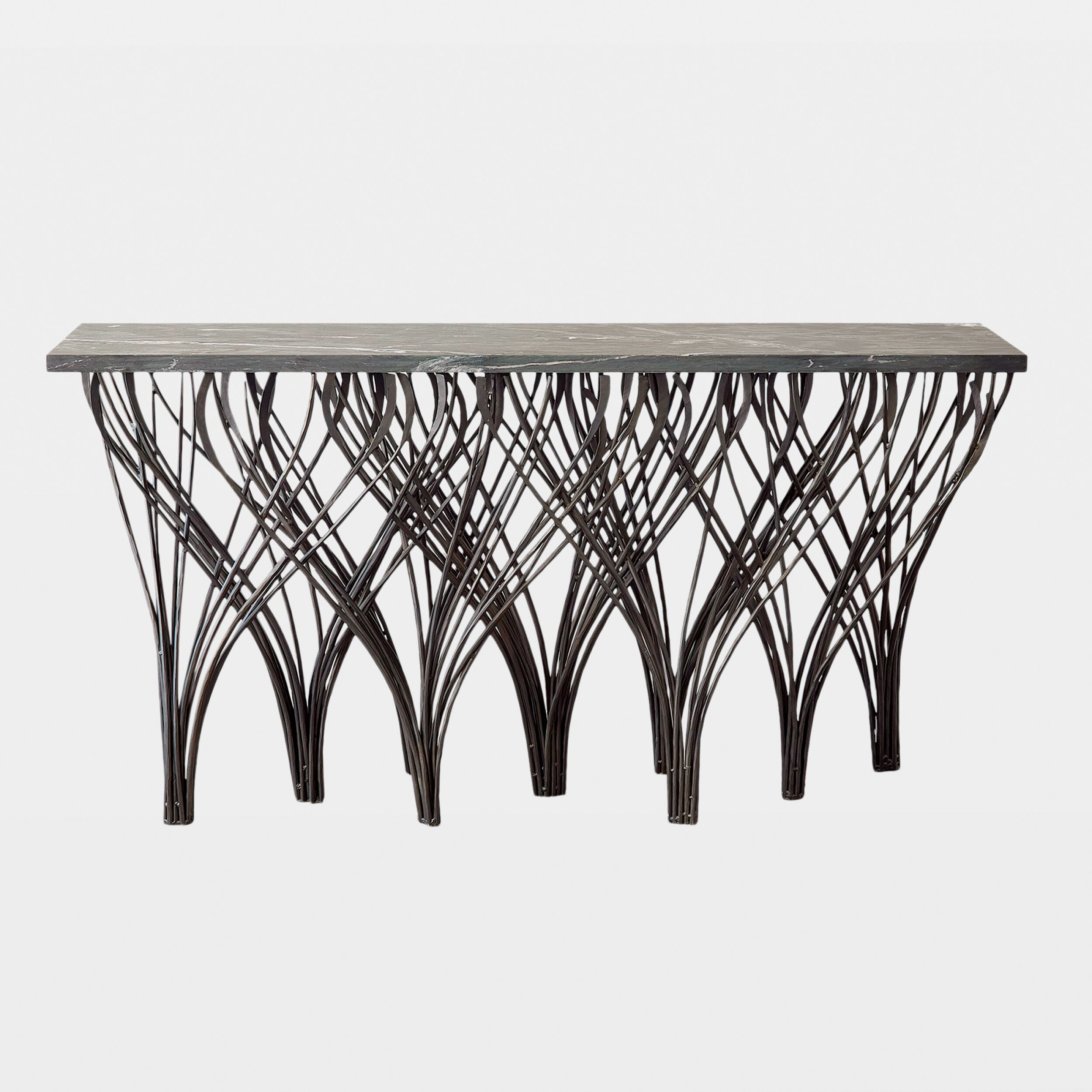 Vector Console-Iron/Black Leather Marble