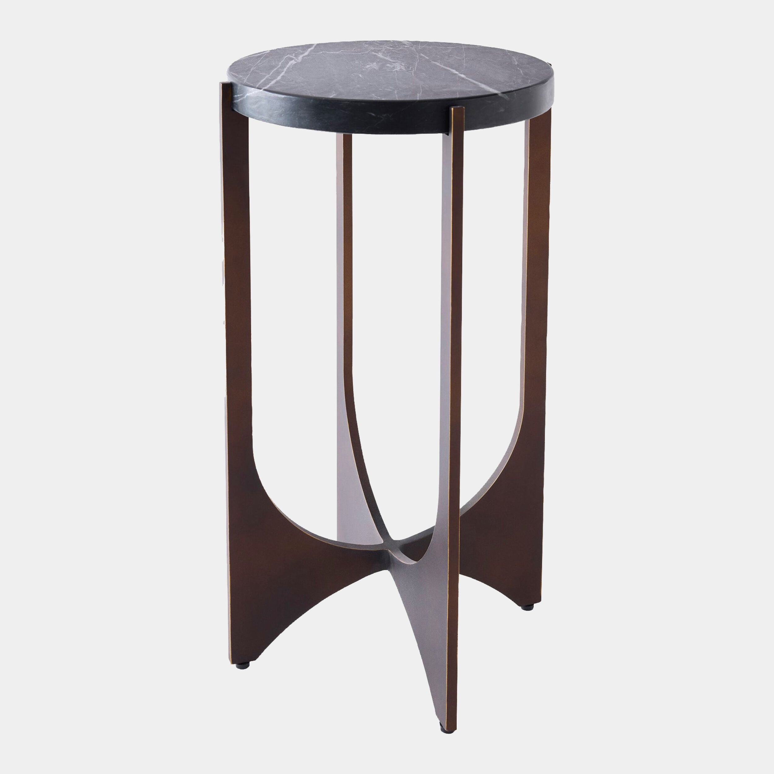 Tempest Table-Bronze w/Black Marble