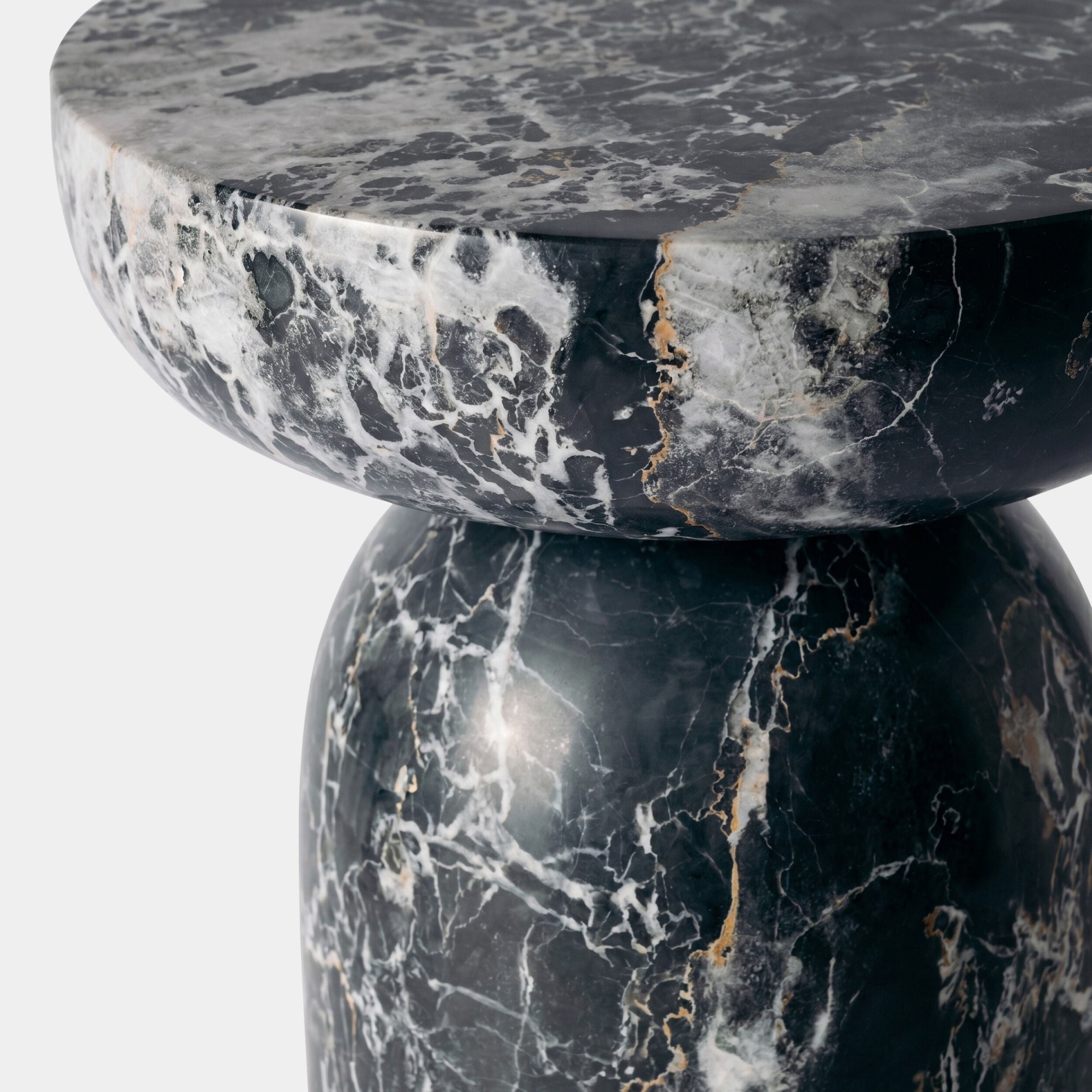 Tumble Accent Table-White Portoro Marble