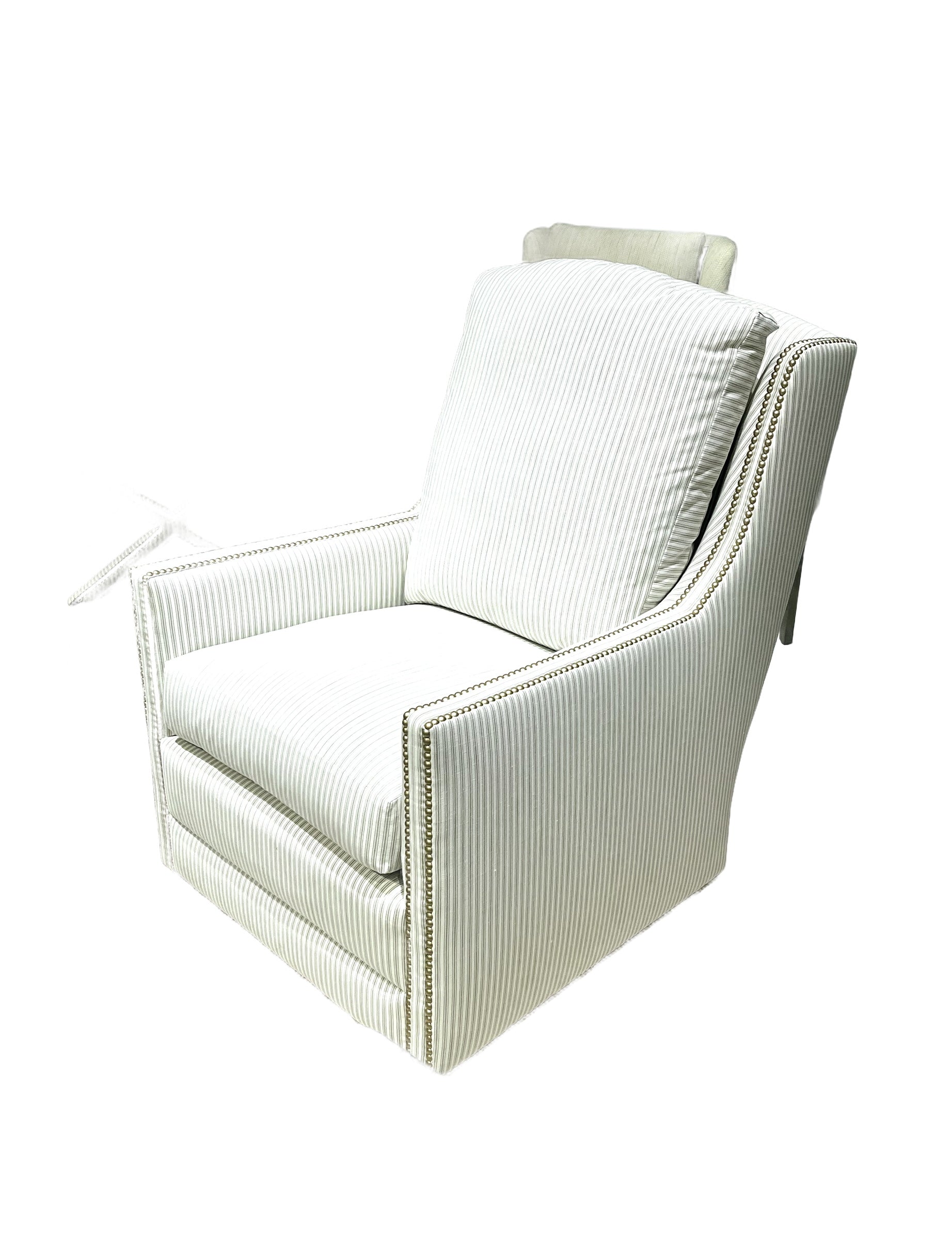 Casey Track Arm Swivel Chair in Emily Moss