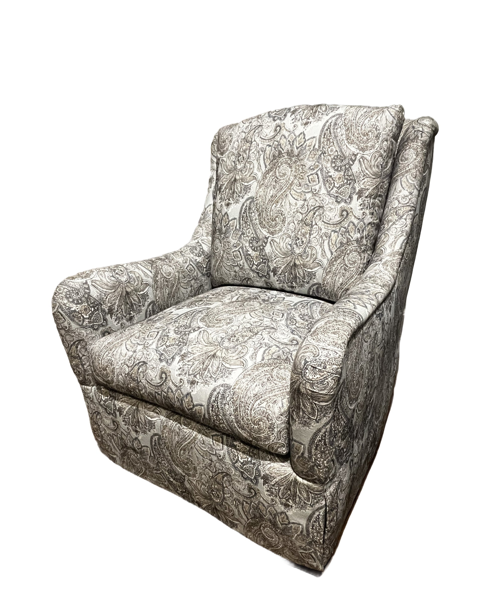 Carrie English Arm Swivel Chair in Blaine Mineral