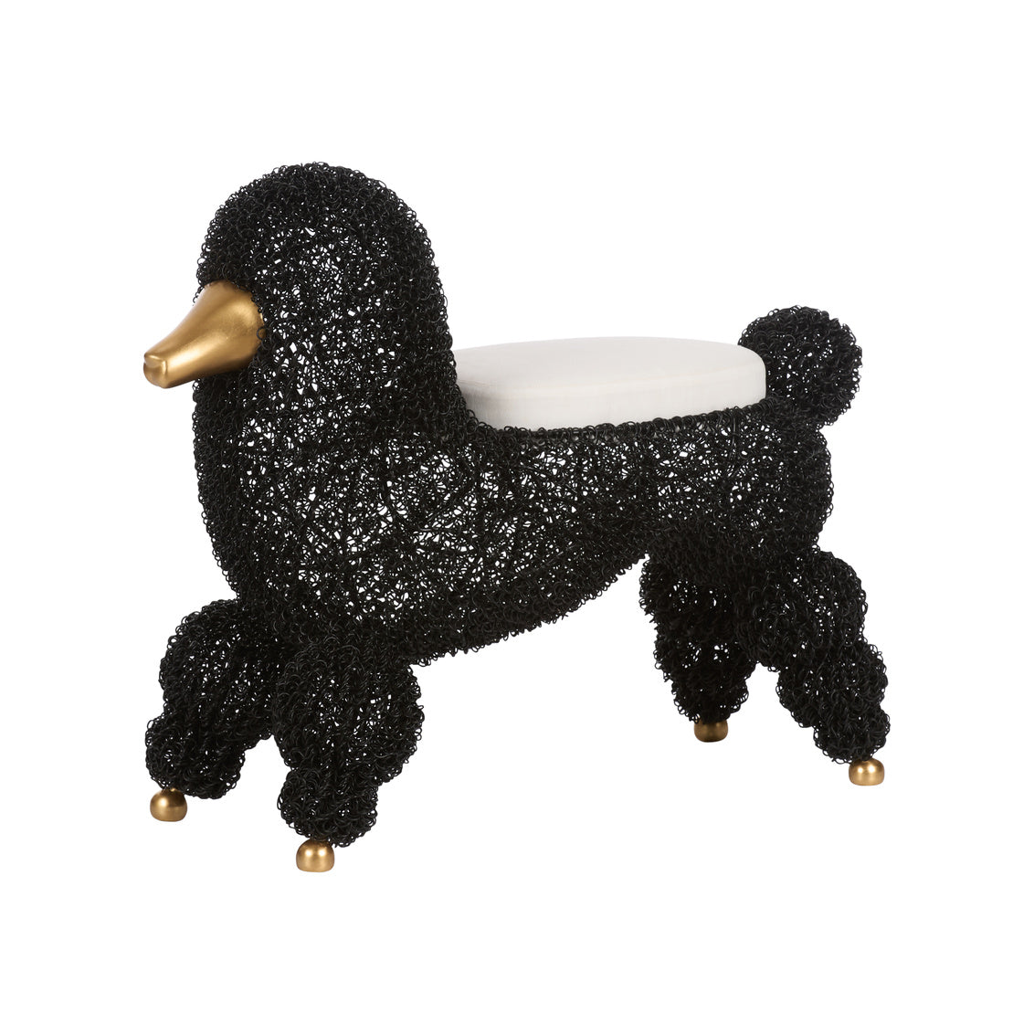 Ooh La La Poodle Stool - Black