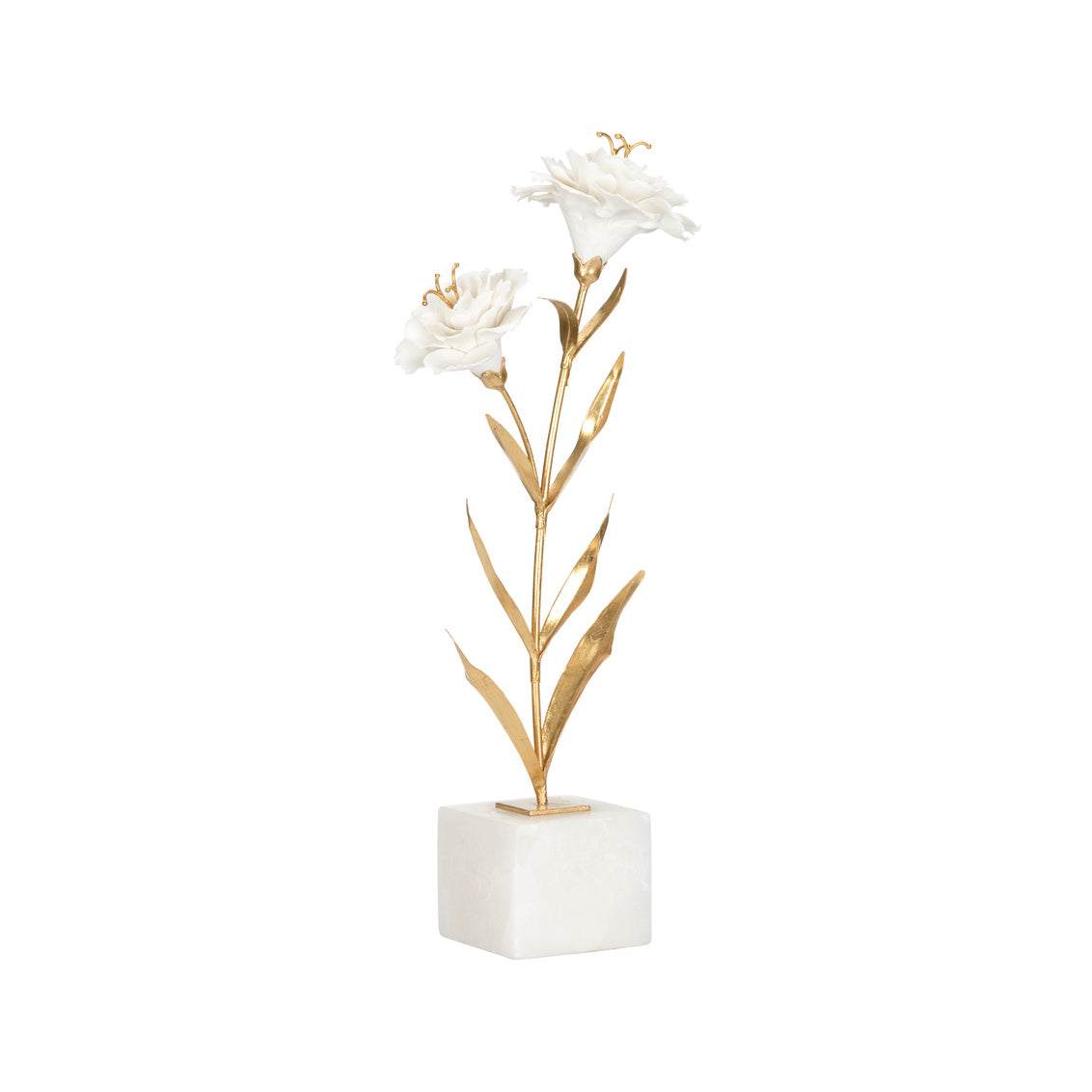 Carnation on Alabaster Stand in 18 / Porcelain - Chelsea House