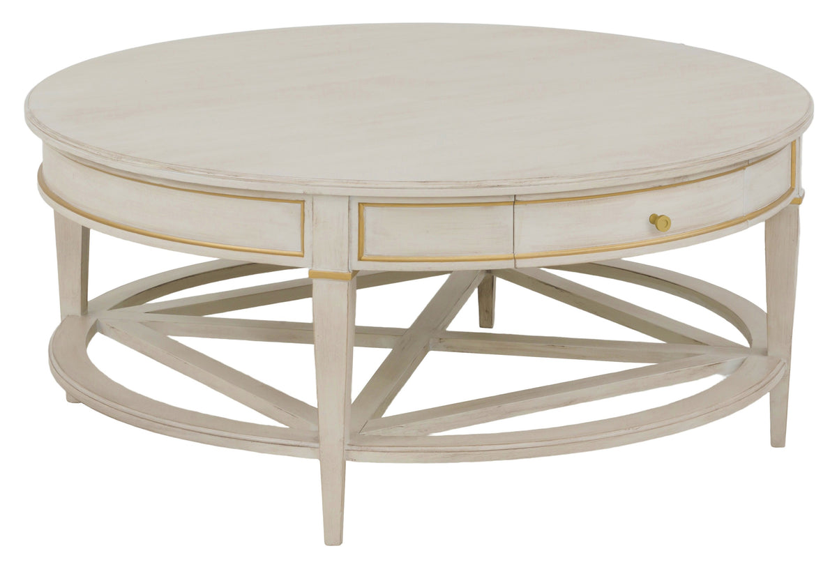 Linea Round One Drawer Cocktail Table (8010-CT-C) - Fairfield Chair