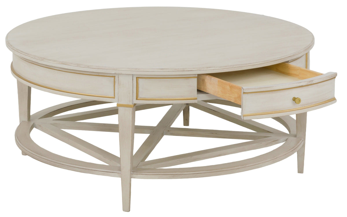 Linea Round One Drawer Cocktail Table (8010-CT-C) - Fairfield Chair