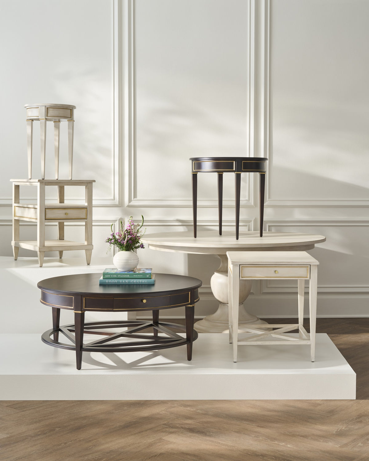 Linea Rectangle One Drawer Open End Table (8010-90-C) - Fairfield Chair