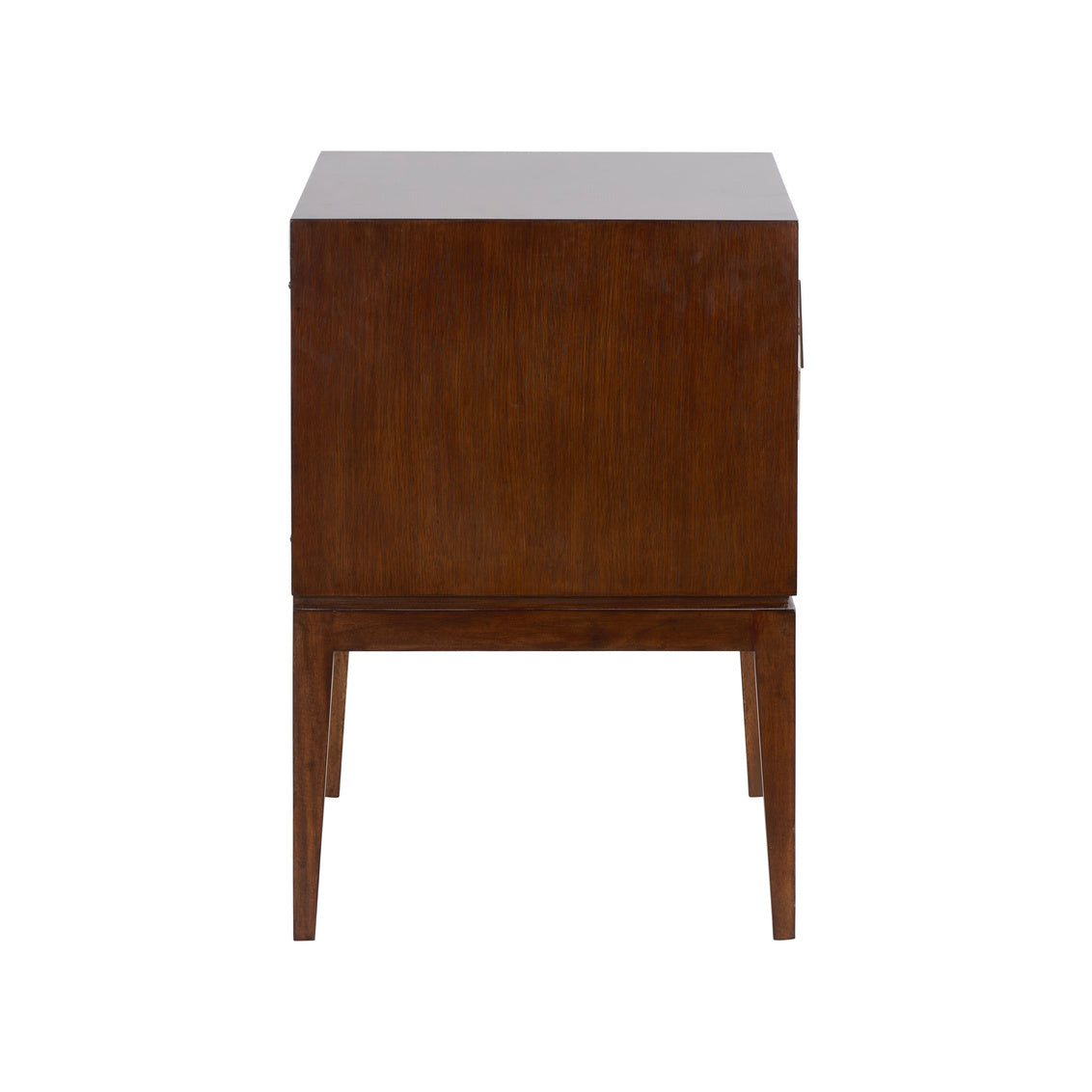 Vika Side Table in Dark Walnut/Polished Nickel / Wood - Chelsea House