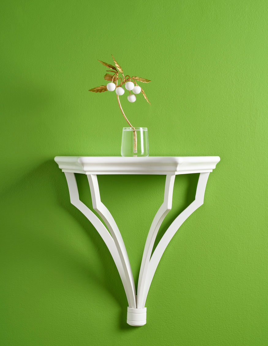 Small Cherry Blossom on Stand in Matte White/Gold Leaf / Porcelain - Chelsea House